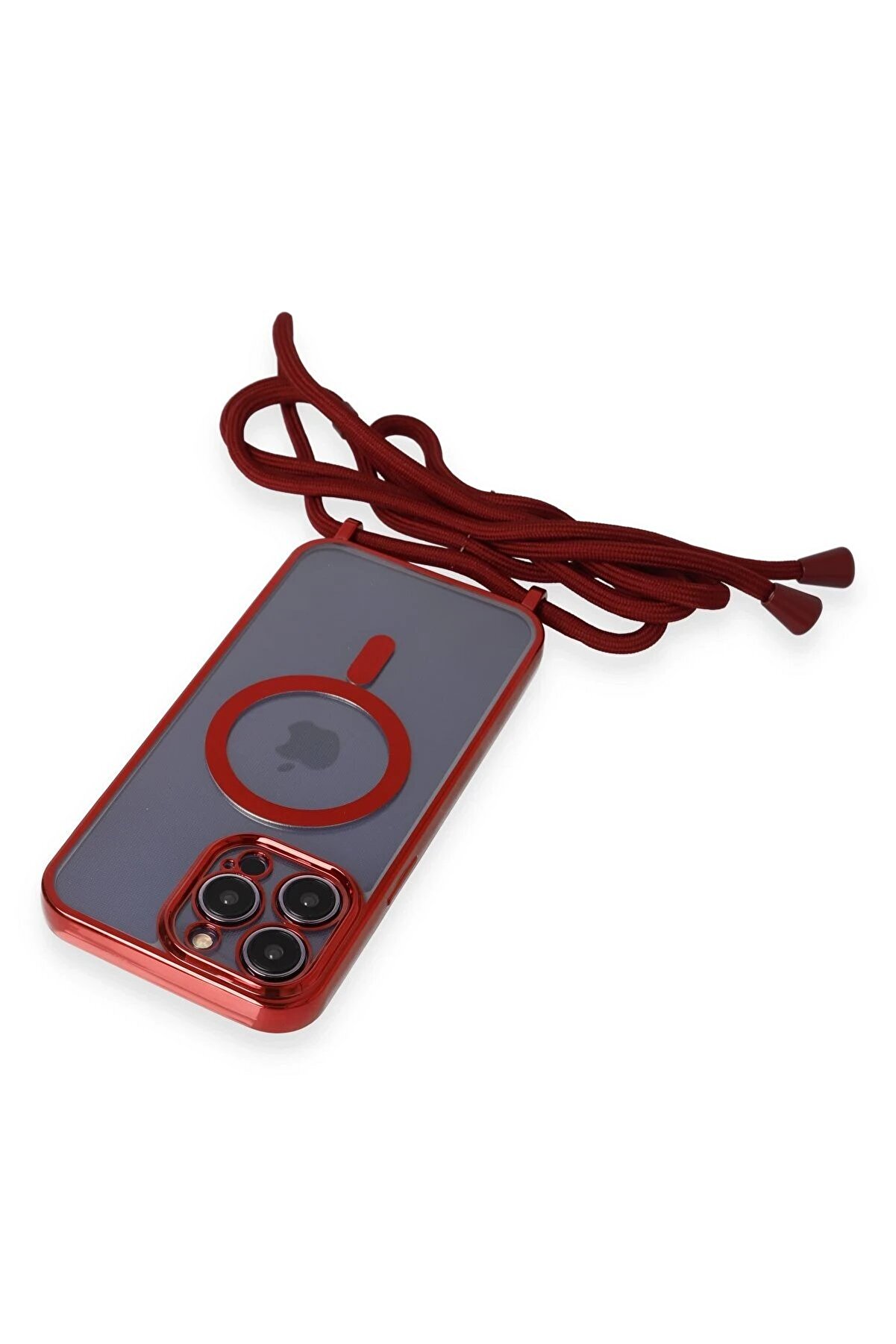 İphone 14 Pro Kılıf Di̇vo Lazer Askılı Magsafe Kapak - Kırmızı - Dropx4347-6306