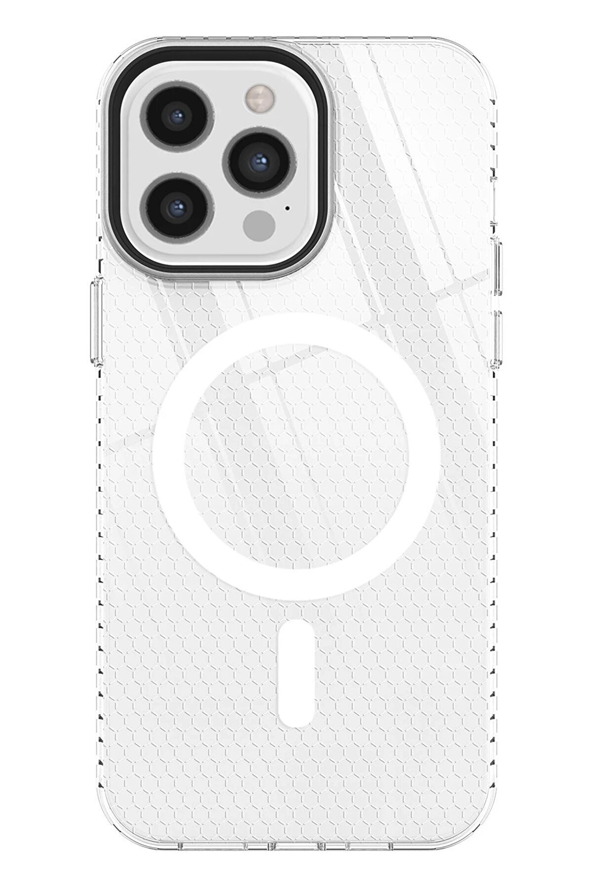 CepteToptan iPhone 12 Pro Max Kılıf Beta Magneticsafe Silikon - Şeffaf - DROPX1940-7291