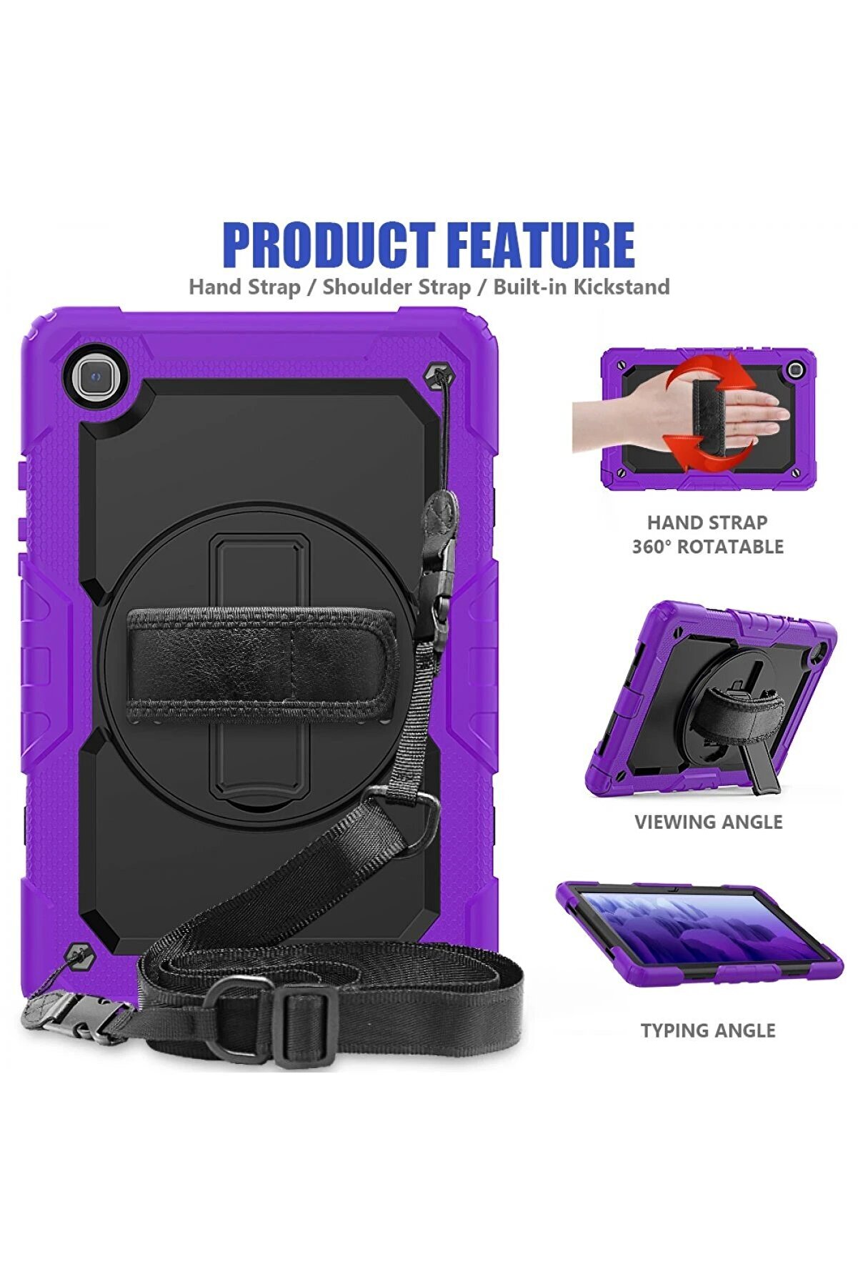 Samsung Galaxy Tab A7 10.4 Kılıf Pars Tablet Kapak - Mor - Dropx7120-6267