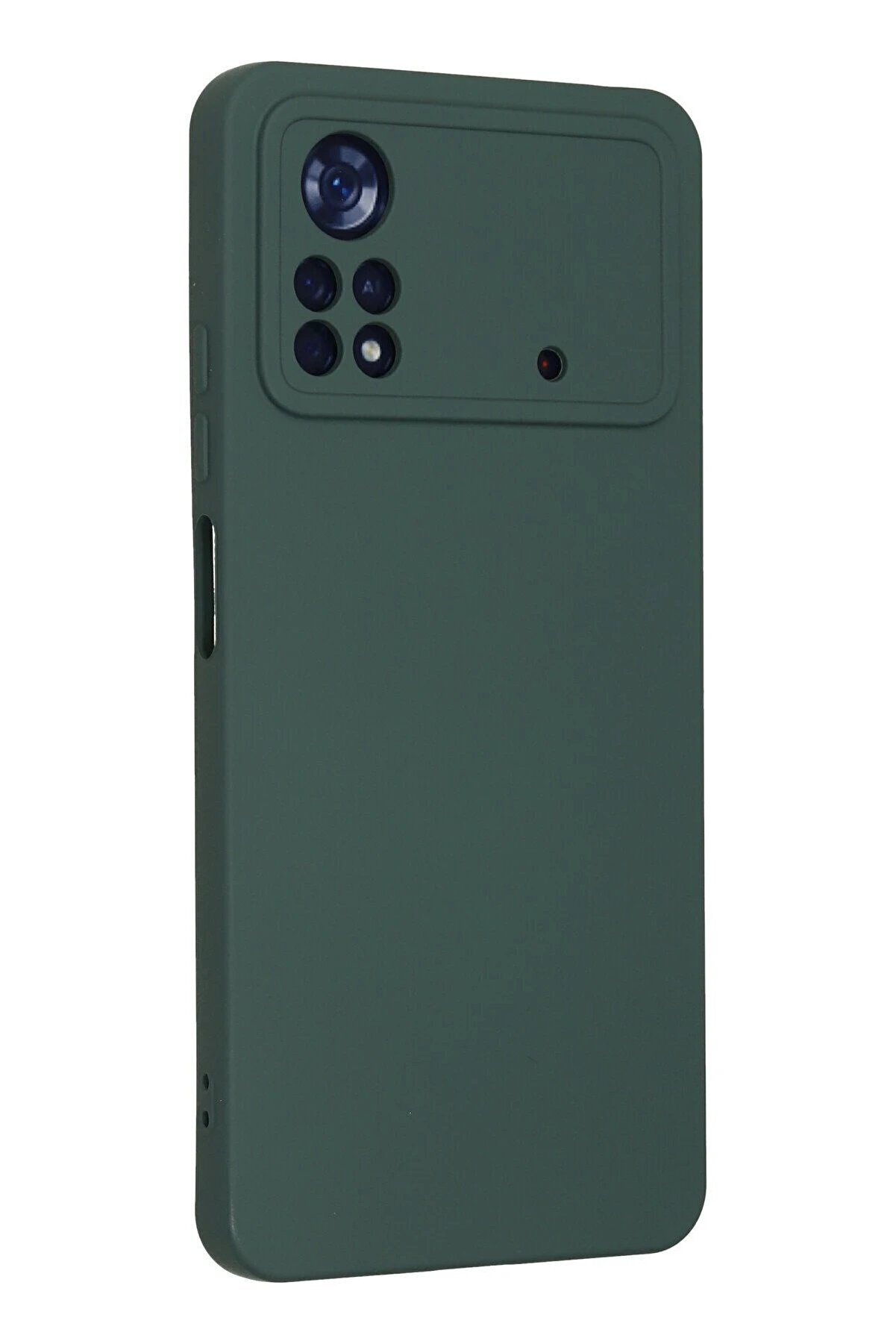 Xi̇aomi̇ Poco X4 Pro 5G Kılıf Nano İçi̇ Kadi̇fe Si̇li̇kon - Koyu Yeşi̇l - Dropx4488-2828