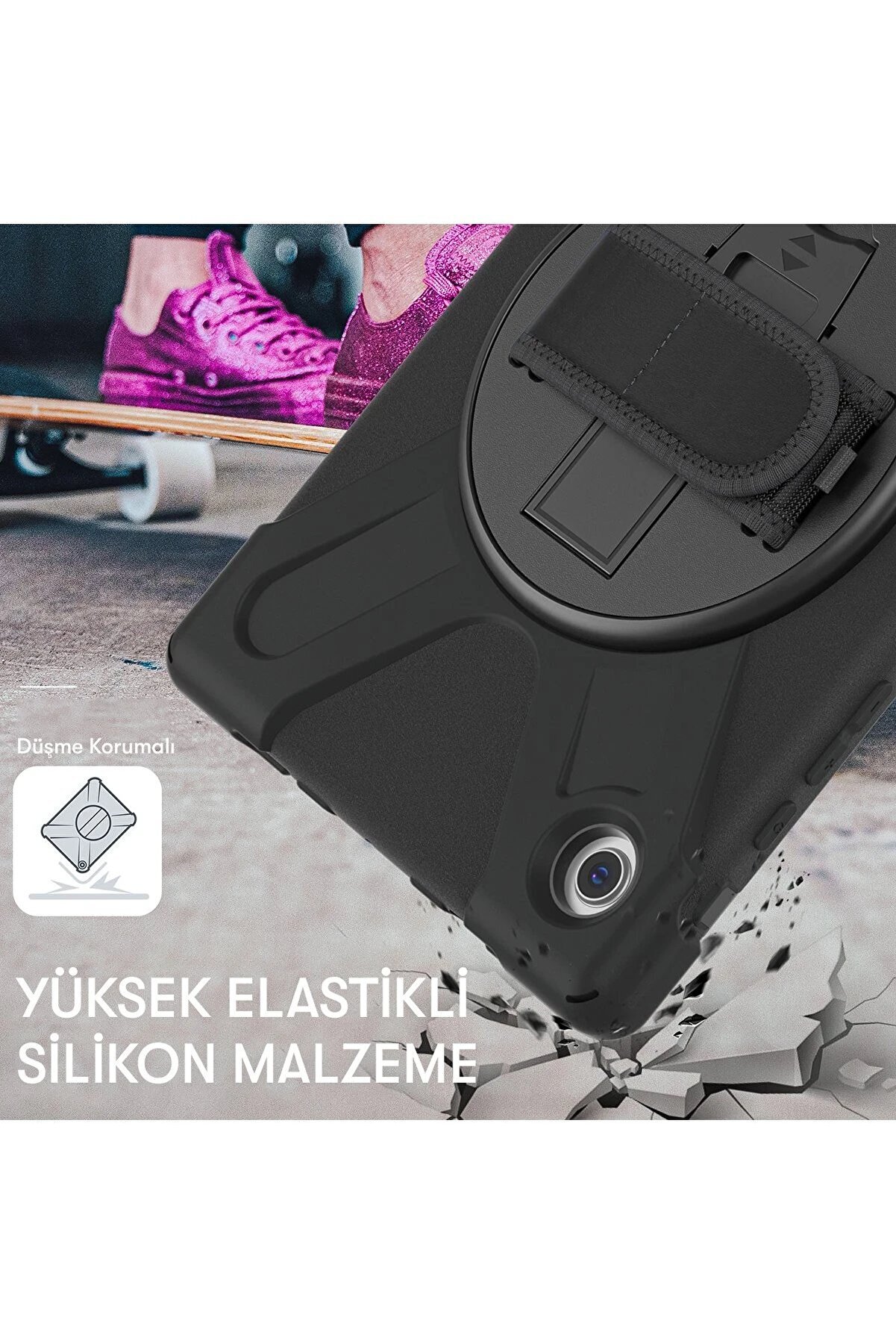 M10 Hd X306F Kılıf Amazi̇ng Tablet Kapak - Si̇yah - Dropx5746-8435