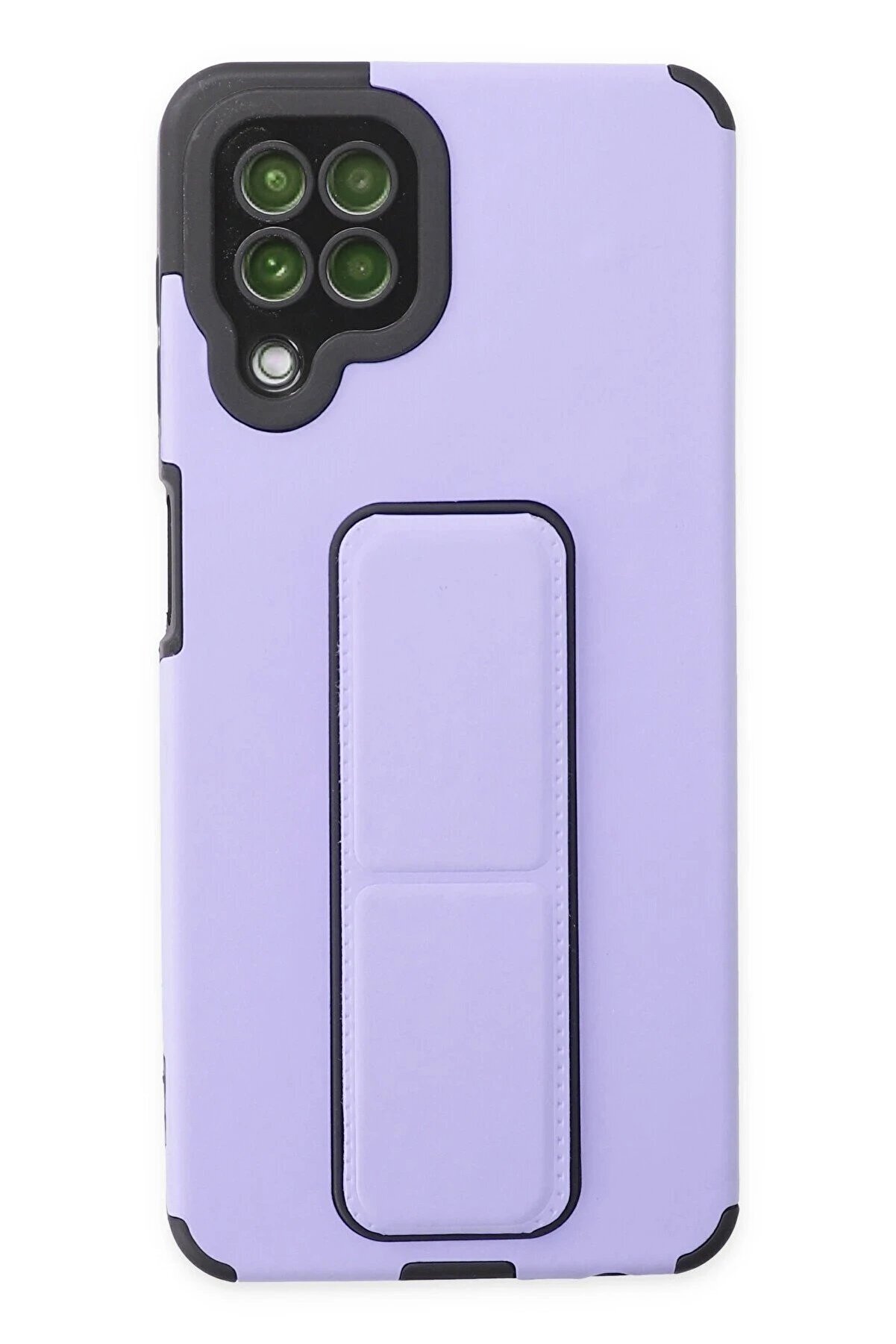 CepteToptan Samsung Galaxy A22 Kılıf Mega Standlı Silikon - Lila - DROPX8373-7499