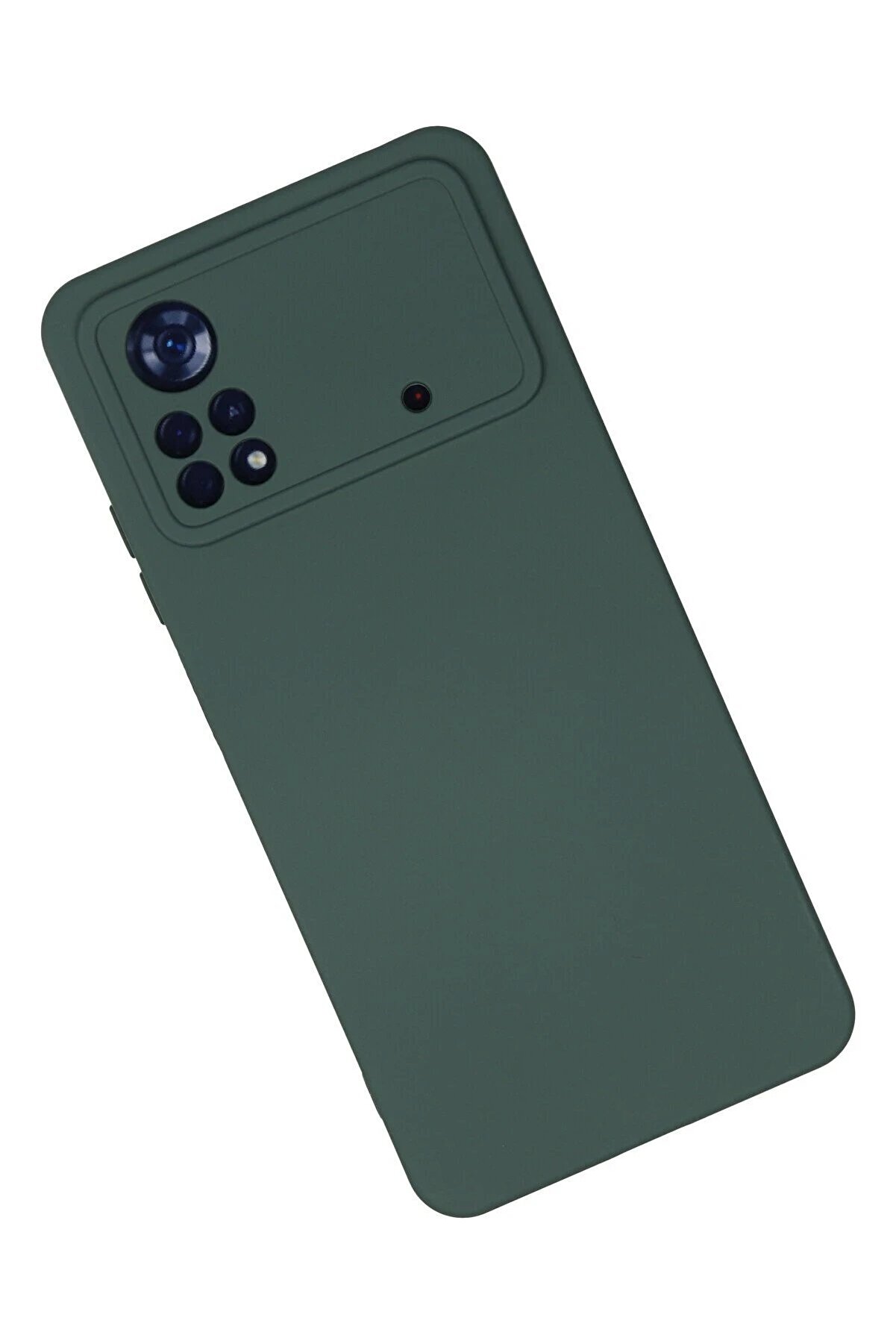 Xi̇aomi̇ Poco X4 Pro 5G Kılıf Nano İçi̇ Kadi̇fe Si̇li̇kon - Koyu Yeşi̇l - Dropx4488-2828
