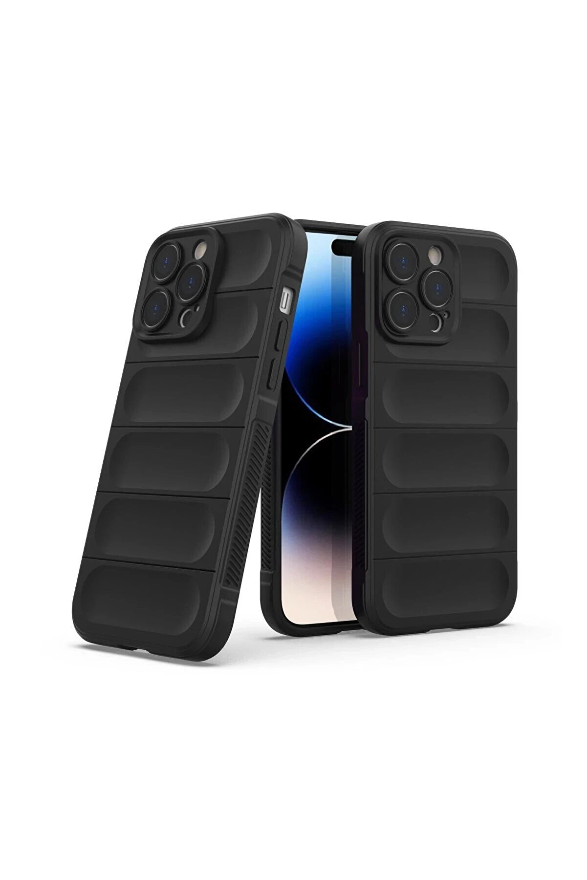 İphone 15 Pro Kılıf Opti̇mum Si̇li̇kon - Si̇yah - Dropx9104-3051