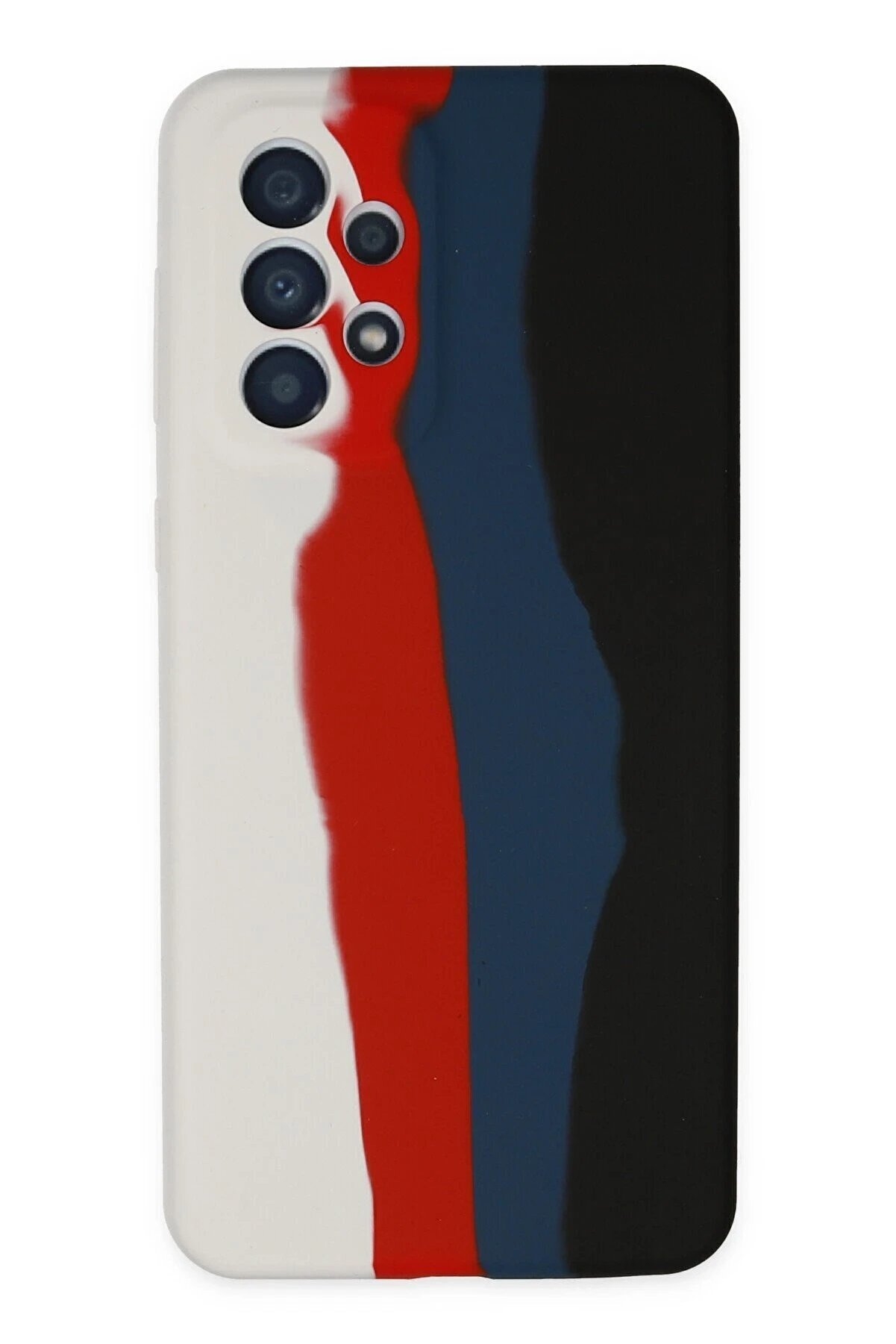 CepteToptan Samsung Galaxy A73 5G Kılıf Ebruli Lansman Silikon - Beyaz-Siyah - DROPX1880-5355