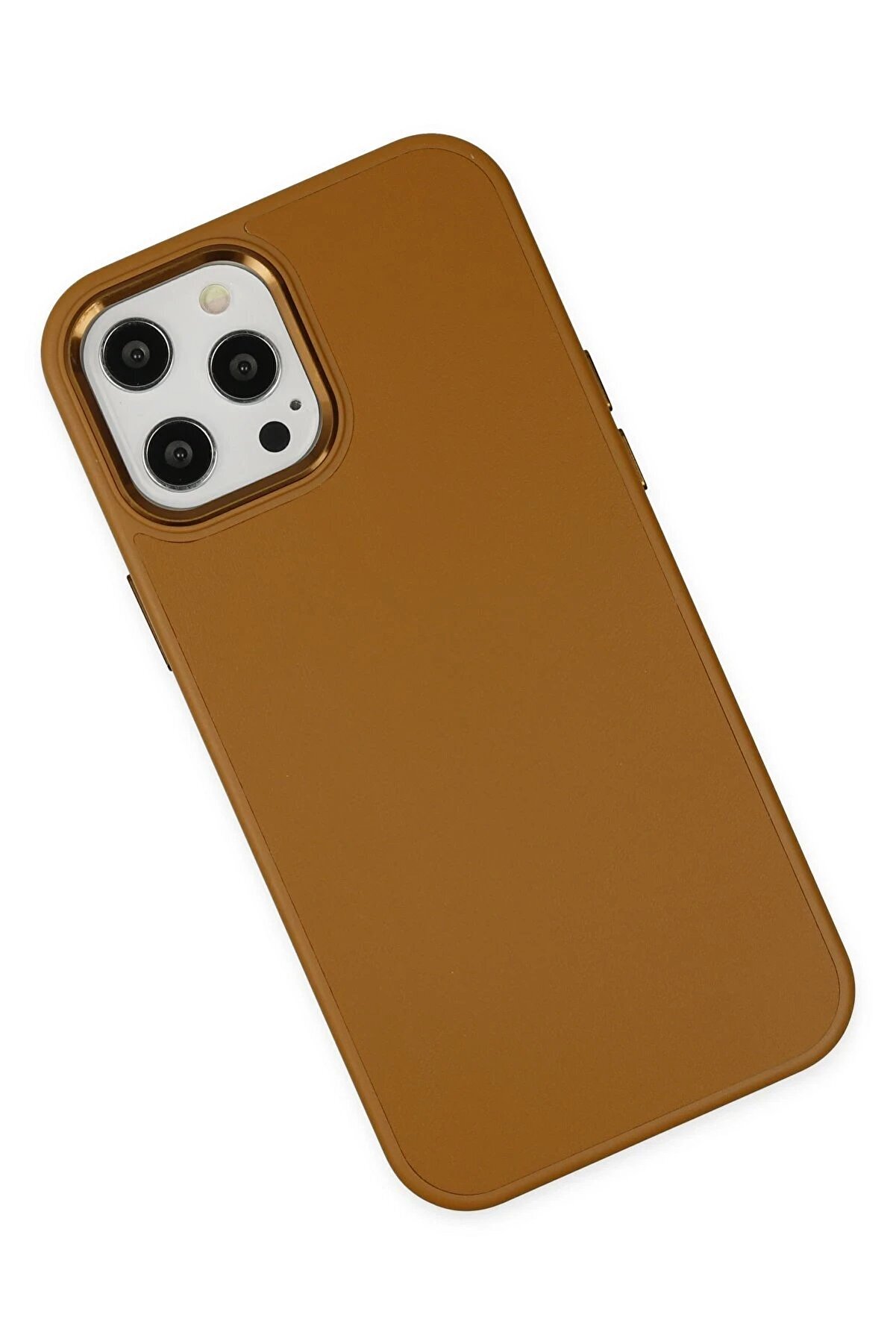 İphone 12 Pro Max Kılıf Asya Deri̇ Si̇li̇kon - Kahverengi̇ - Dropx8014-1457