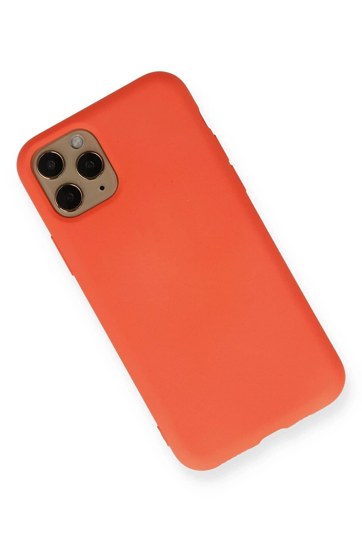 İphone 11 Pro Kılıf Nano İ&ccedil;i̇ Kadi̇fe Si̇li̇kon - Turuncu - Dropx8313-3866