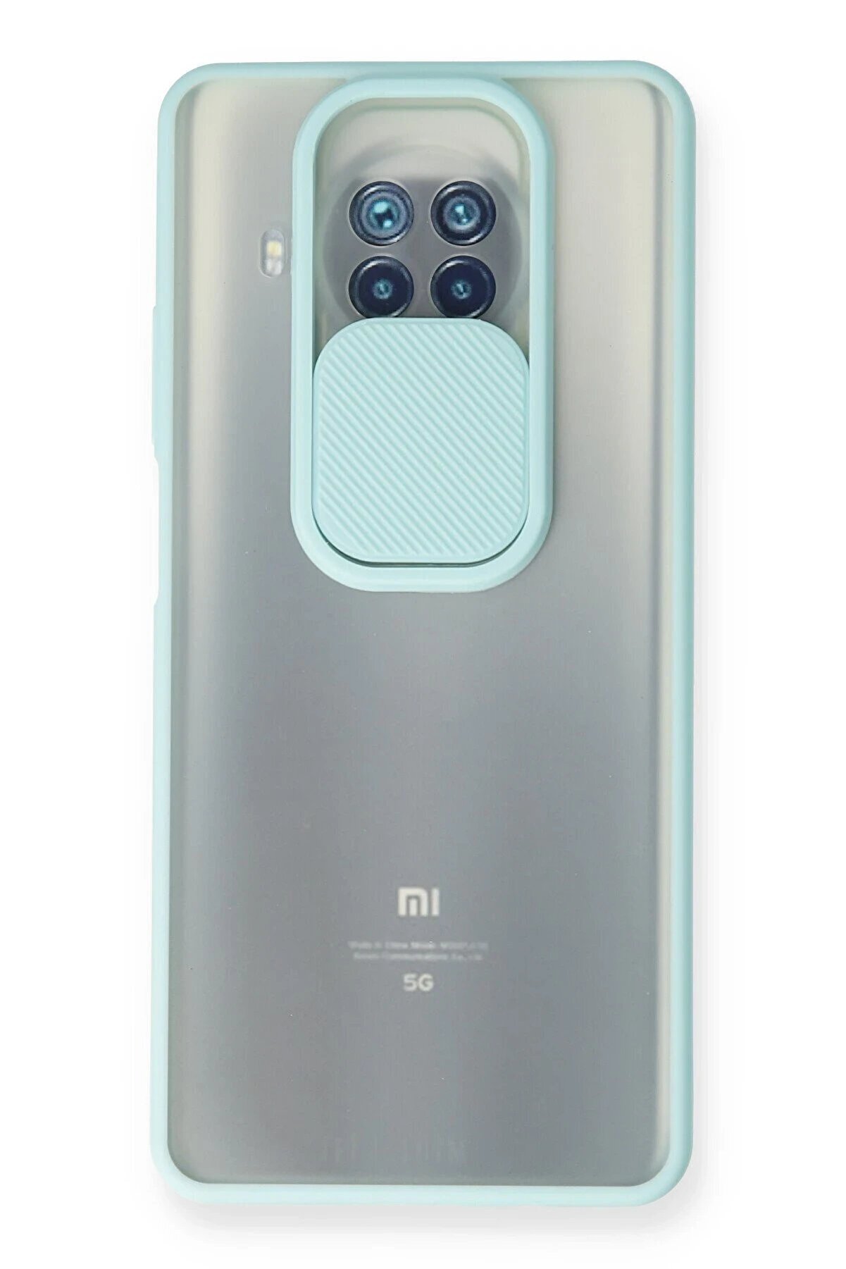 CepteToptan Xiaomi Mi 10T Lite Kılıf Palm Buzlu Kamera Sürgülü Silikon - Turkuaz - DROPX9923-7850