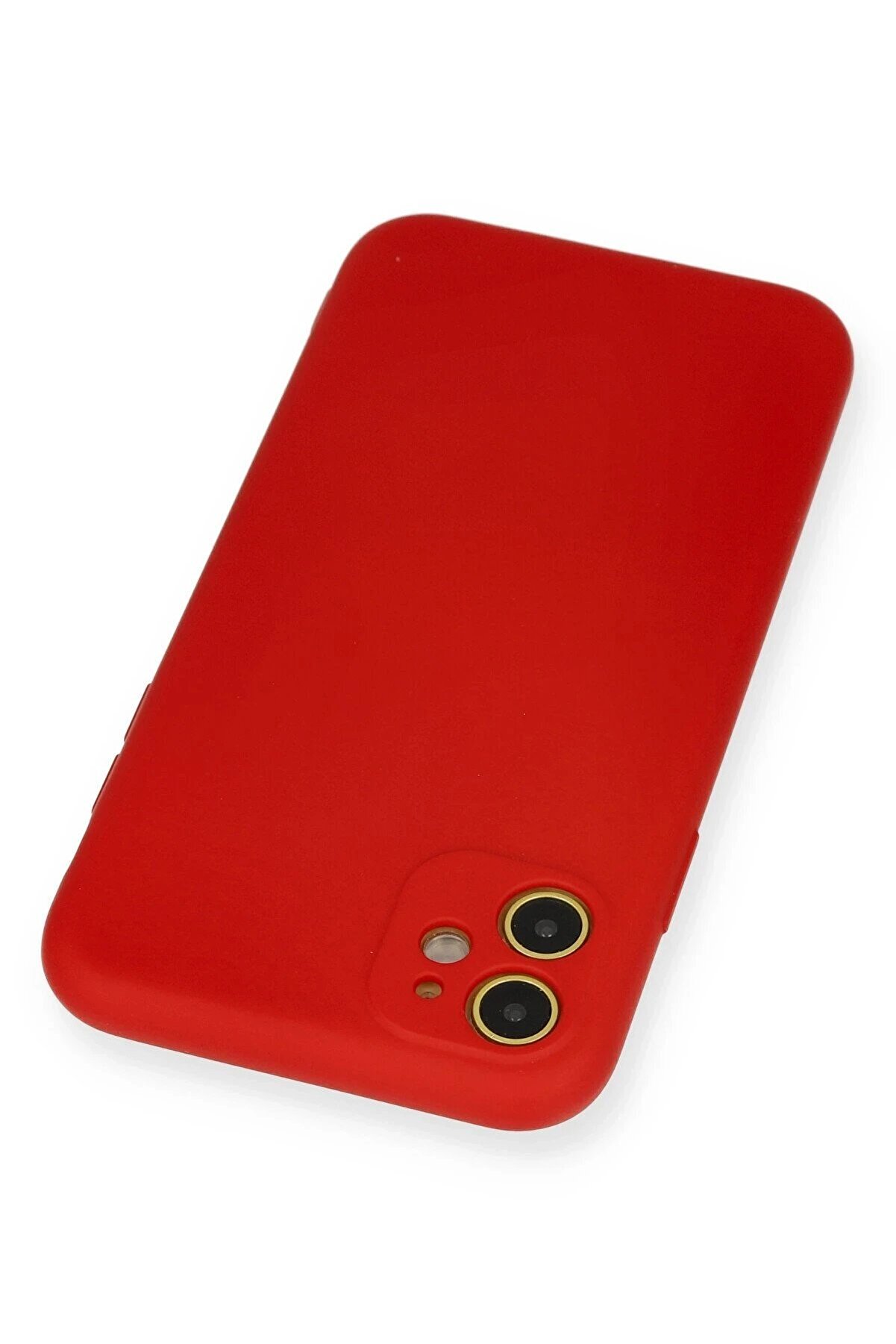 İphone 11 Kılıf Nano İ&ccedil;i̇ Kadi̇fe Si̇li̇kon - Kırmızı - Dropx1076-4973