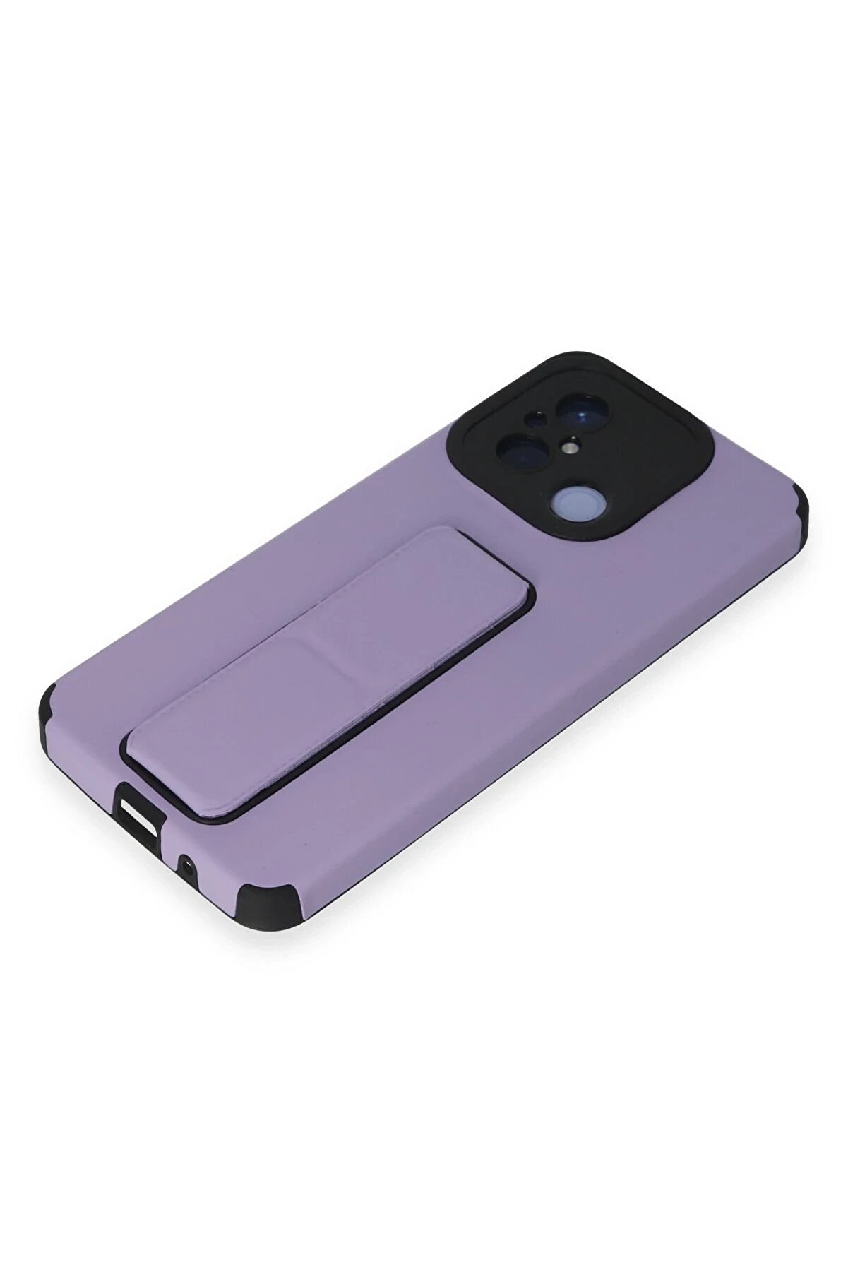 Xi̇aomi̇ Redmi̇ 12C Kılıf Mega Standlı Si̇li̇kon - Li̇la - Dropx4607-3359