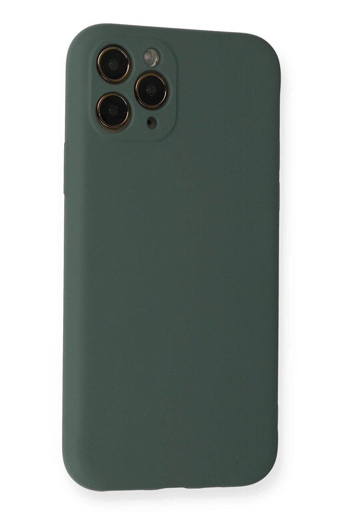 İphone 11 Pro Kılıf Nano İçi̇ Kadi̇fe Si̇li̇kon - Koyu Yeşi̇l - Dropx7631-6137
