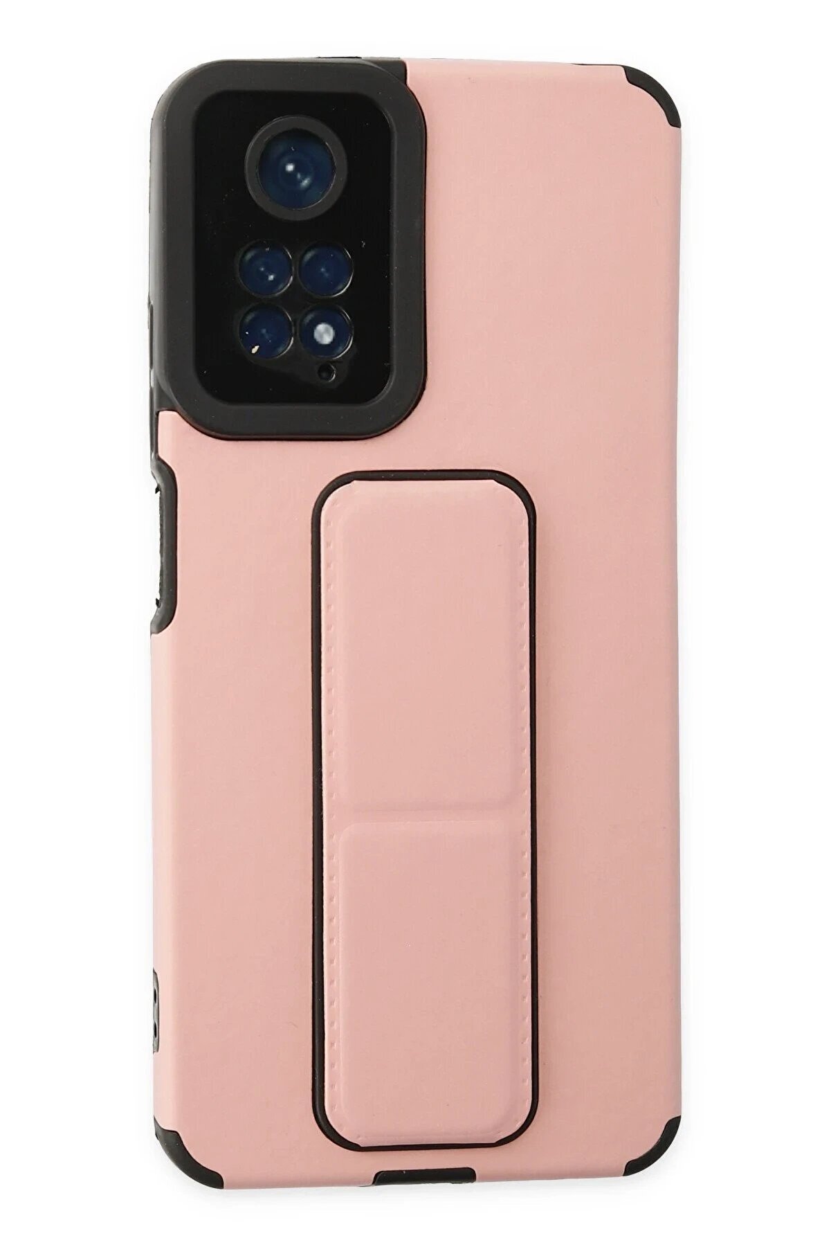 CepteToptan Xiaomi Redmi Note 11 Kılıf Mega Standlı Silikon - Pudra - DROPX2770-3625