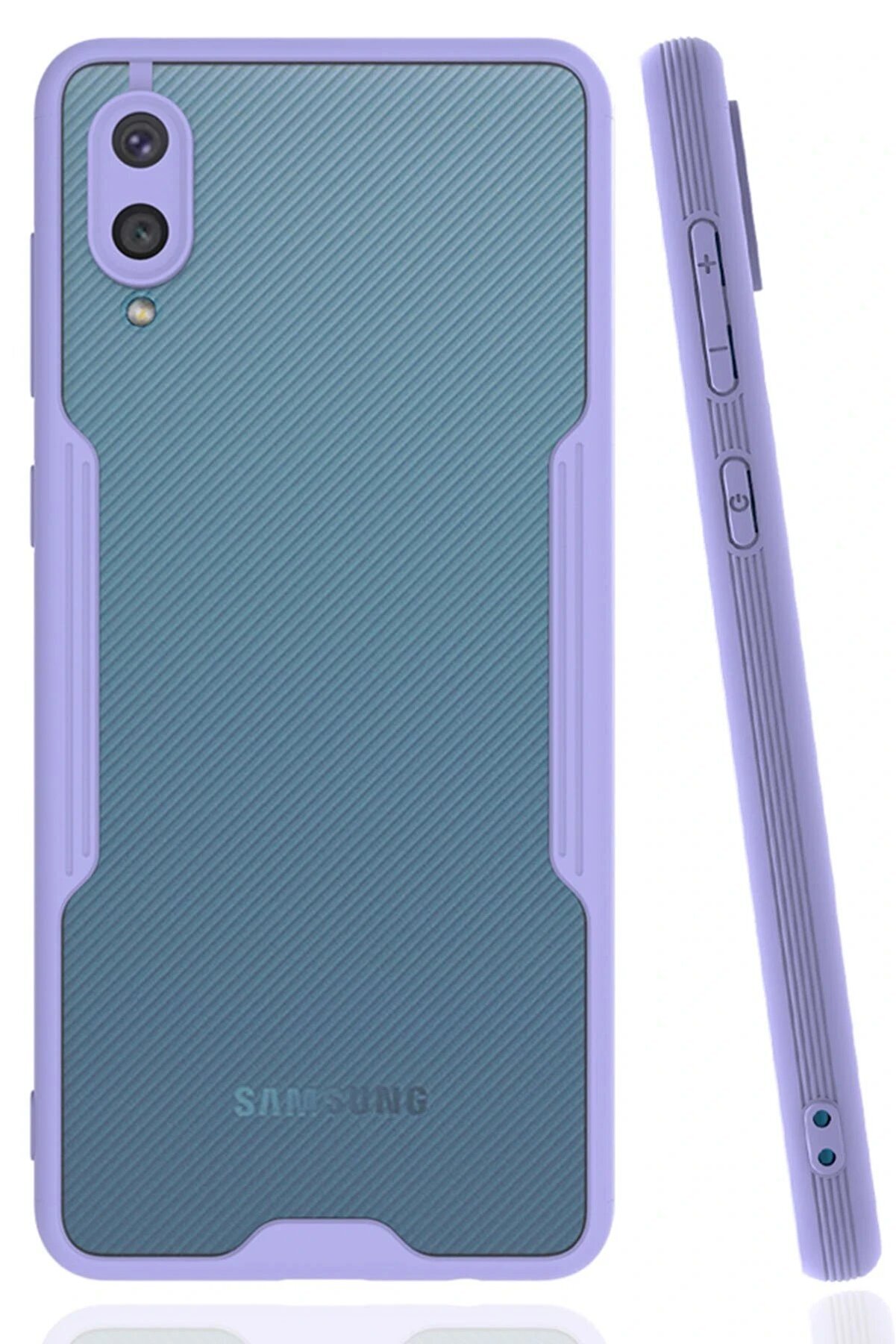 CepteToptan Samsung Galaxy A02 Kılıf Platin Silikon - Lila - DROPX4250-7027