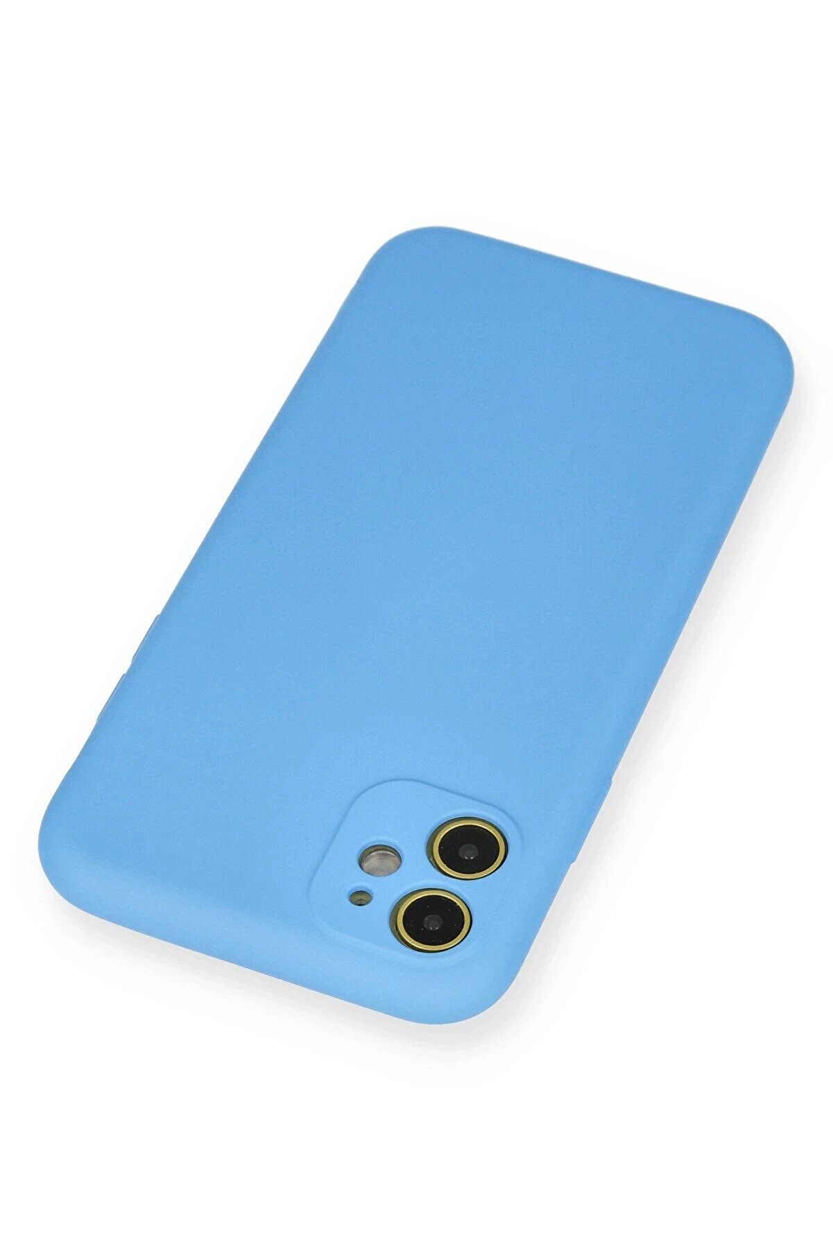 İphone 11 Kılıf Nano İçi̇ Kadi̇fe Si̇li̇kon - Mavi̇ - Dropx2090-5887