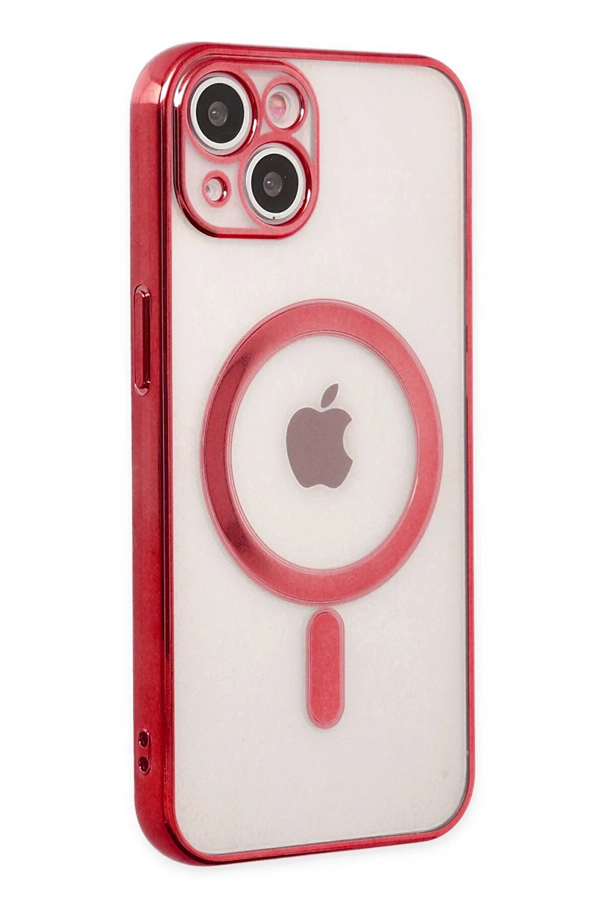 CepteToptan iPhone 14 Plus Kılıf Magneticsafe Lazer Silikon - Kırmızı - DROPX6202-9440