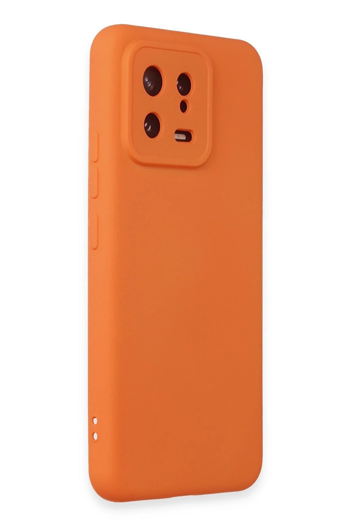 Xi̇aomi̇ Mi̇ 13 Kılıf Nano İçi̇ Kadi̇fe Si̇li̇kon - Turuncu - Dropx2117-4446