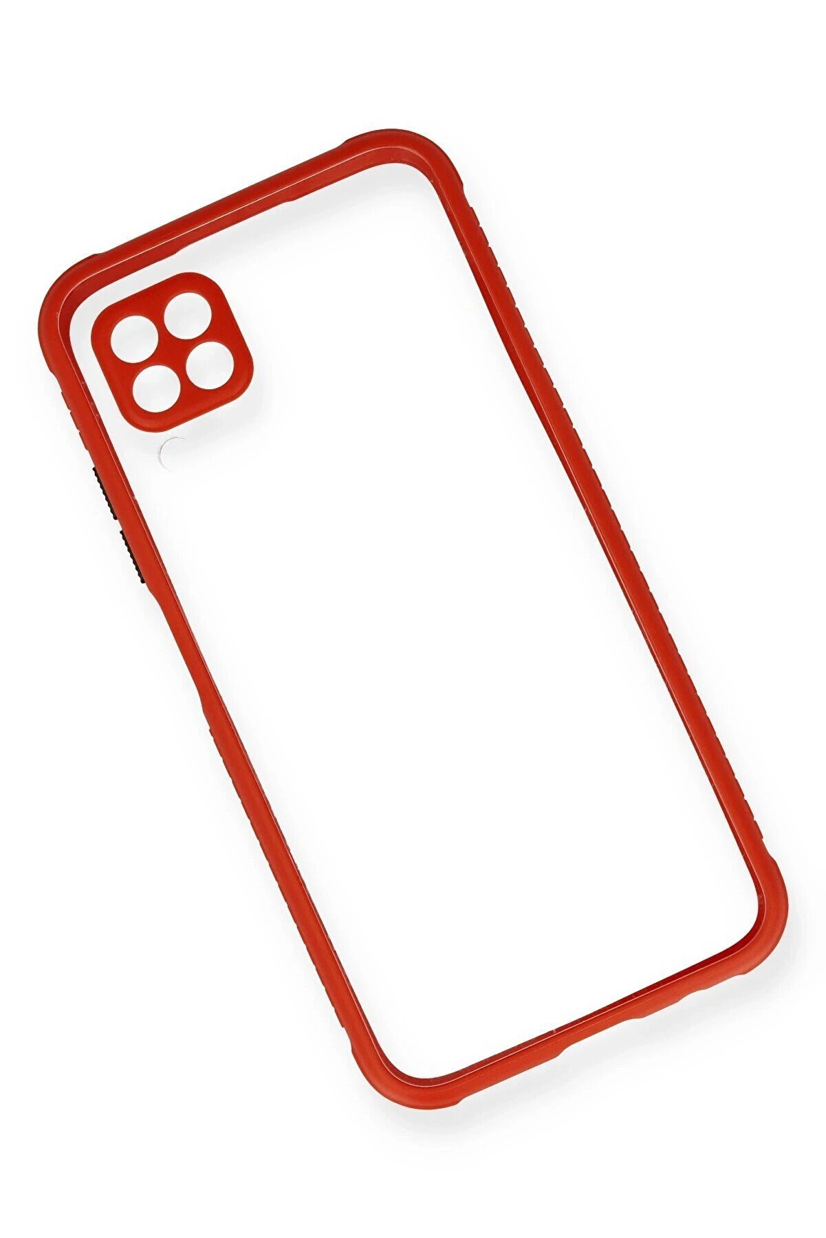 Huawei̇ P40 Li̇te Kılıf Mi̇ami̇ Şeffaf Si̇li̇kon - Kırmızı - Dropx6517-1633