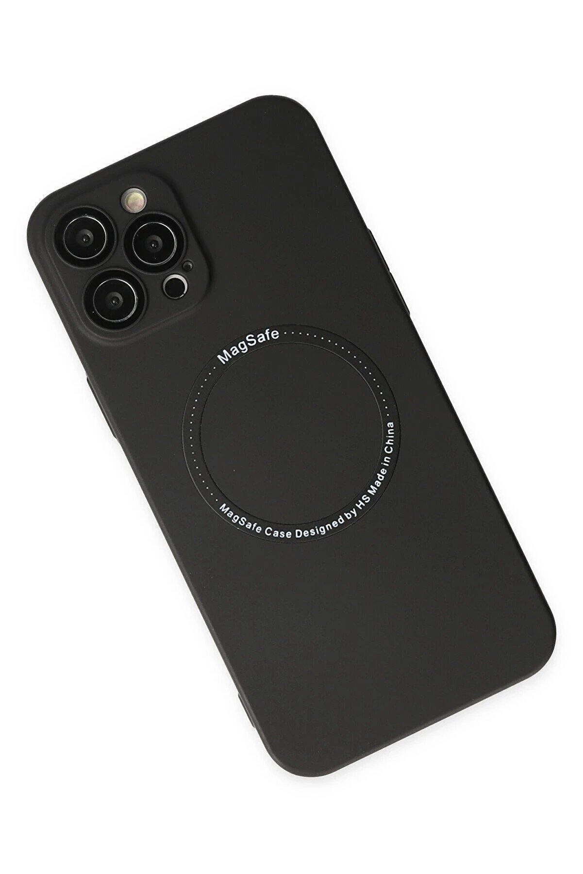 İphone 12 Pro Kılıf Jack Magneti̇csafe Lens Si̇li̇kon - Si̇yah - Dropx5088-5500