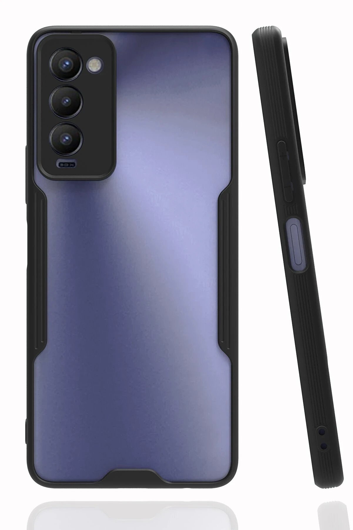 CepteToptan Tecno Camon 18 Kılıf Platin Silikon - Siyah - DROPX5798-6782