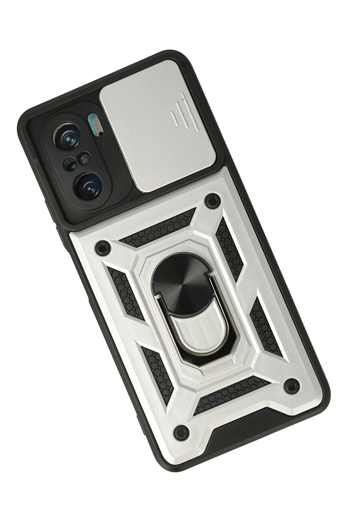 Xi̇aomi̇ Poco F3 Kılıf Pars Lens Y&uuml;z&uuml;kl&uuml; Si̇li̇kon - G&uuml;m&uuml;ş - Dropx6203-1015