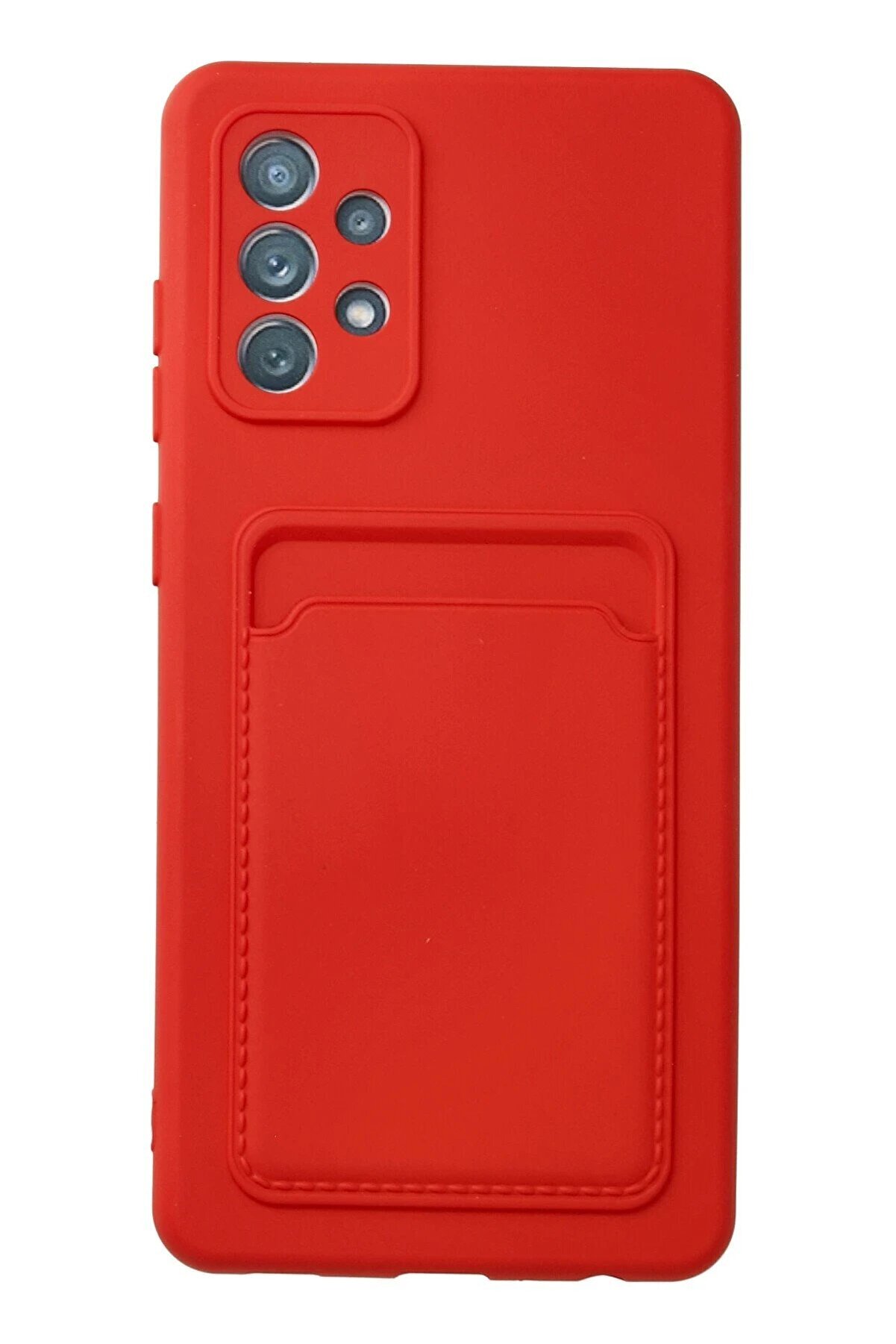 CepteToptan Samsung Galaxy A23 4G Kılıf Kelvin Kartvizitli Silikon - Kırmızı - DROPX8380-2332