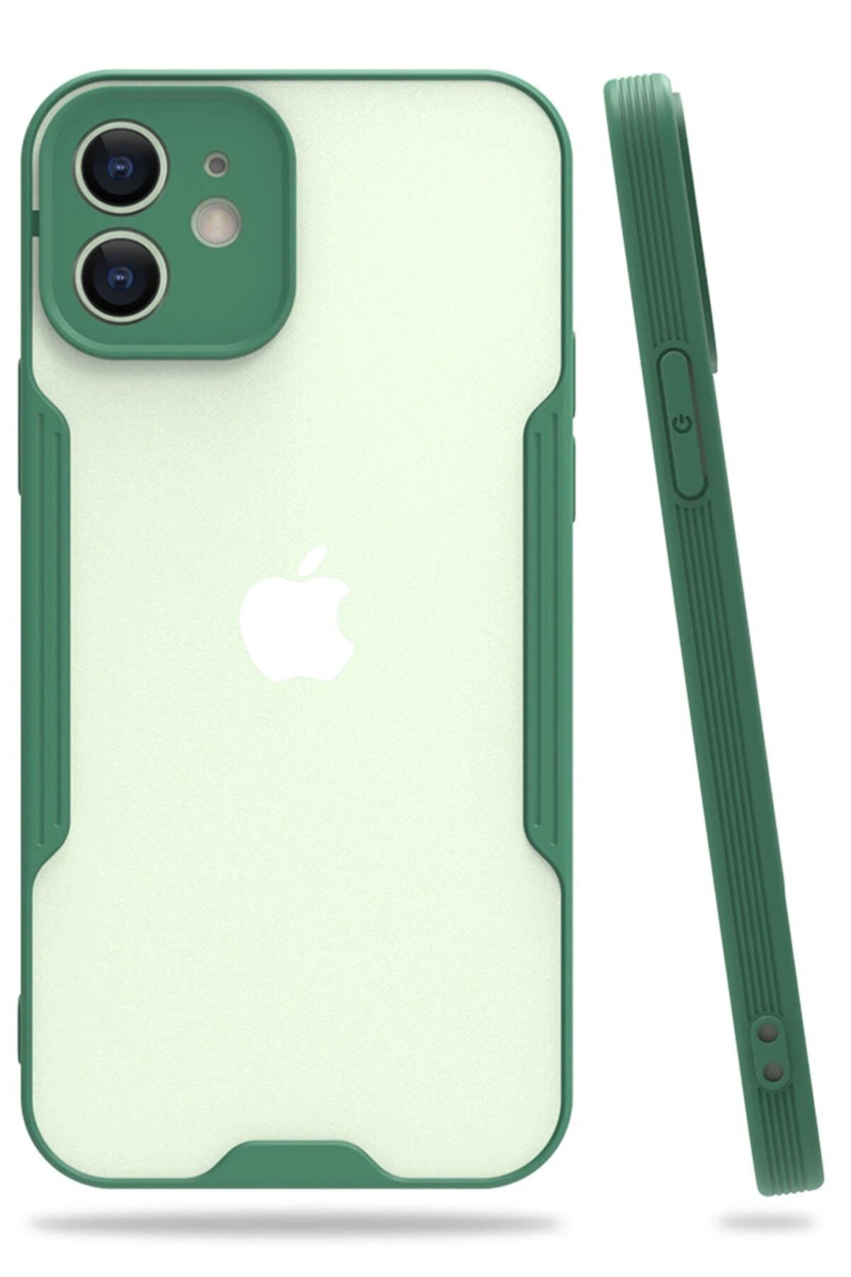 CepteToptan iPhone 12 Kılıf Platin Silikon - Yeşil - DROPX9017-9806