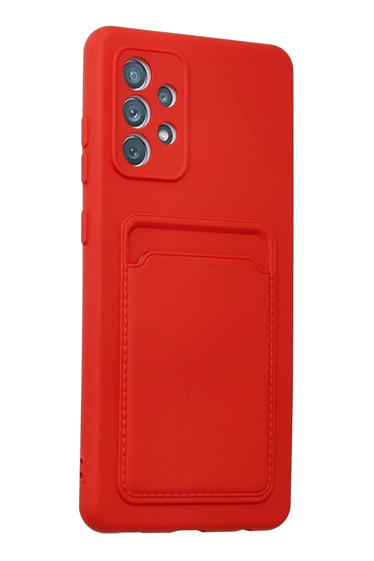 Samsung Galaxy A23 4G Kılıf Kelvi̇n Kartvi̇zi̇tli̇ Si̇li̇kon - Kırmızı - Dropx8380-2332