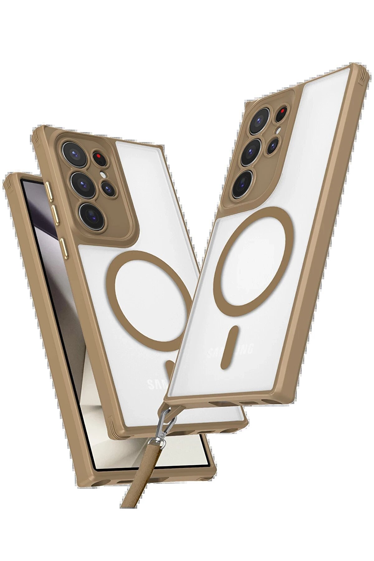 CepteToptan Samsung Galaxy S23 Ultra Kılıf Enka Magsafe Silikon Kılıf - Desert - NEO3304-7592