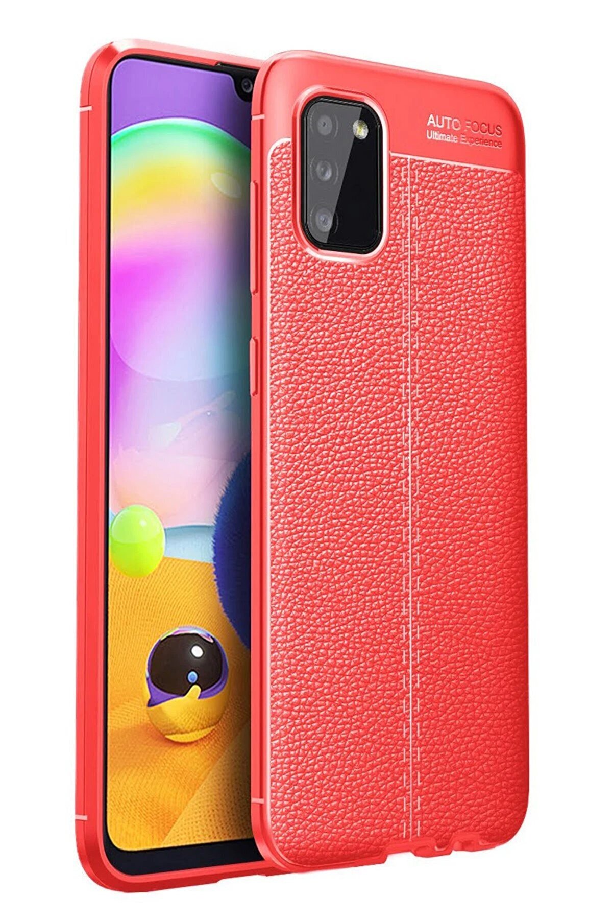 CepteToptan Samsung Galaxy A02S Kılıf Auto Focus Kapak - Kırmızı - DROPX1960-8951
