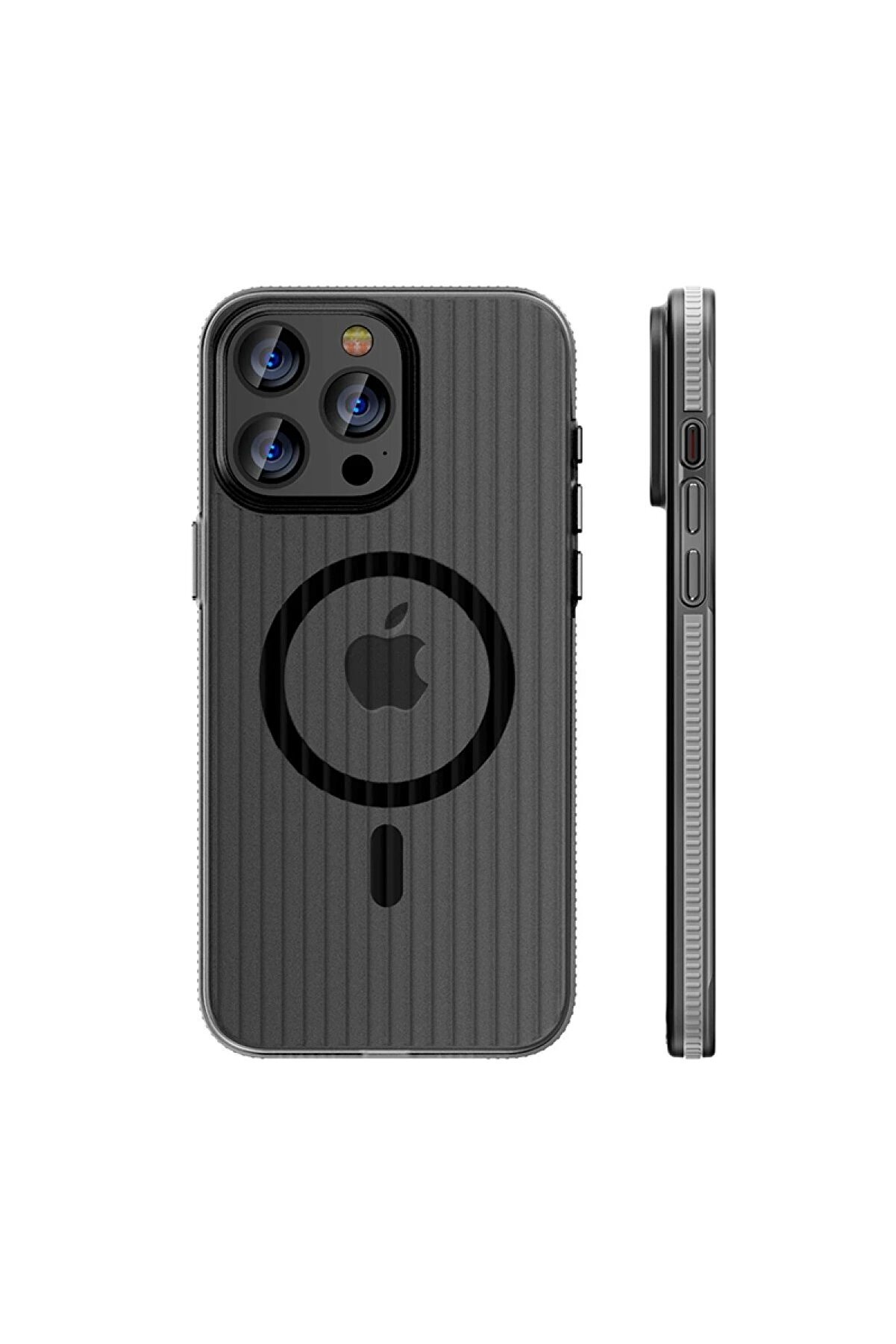 CepteToptan iPhone 16 Pro Max Line Magsafe Kapak - Gri - DROPX8824-8673