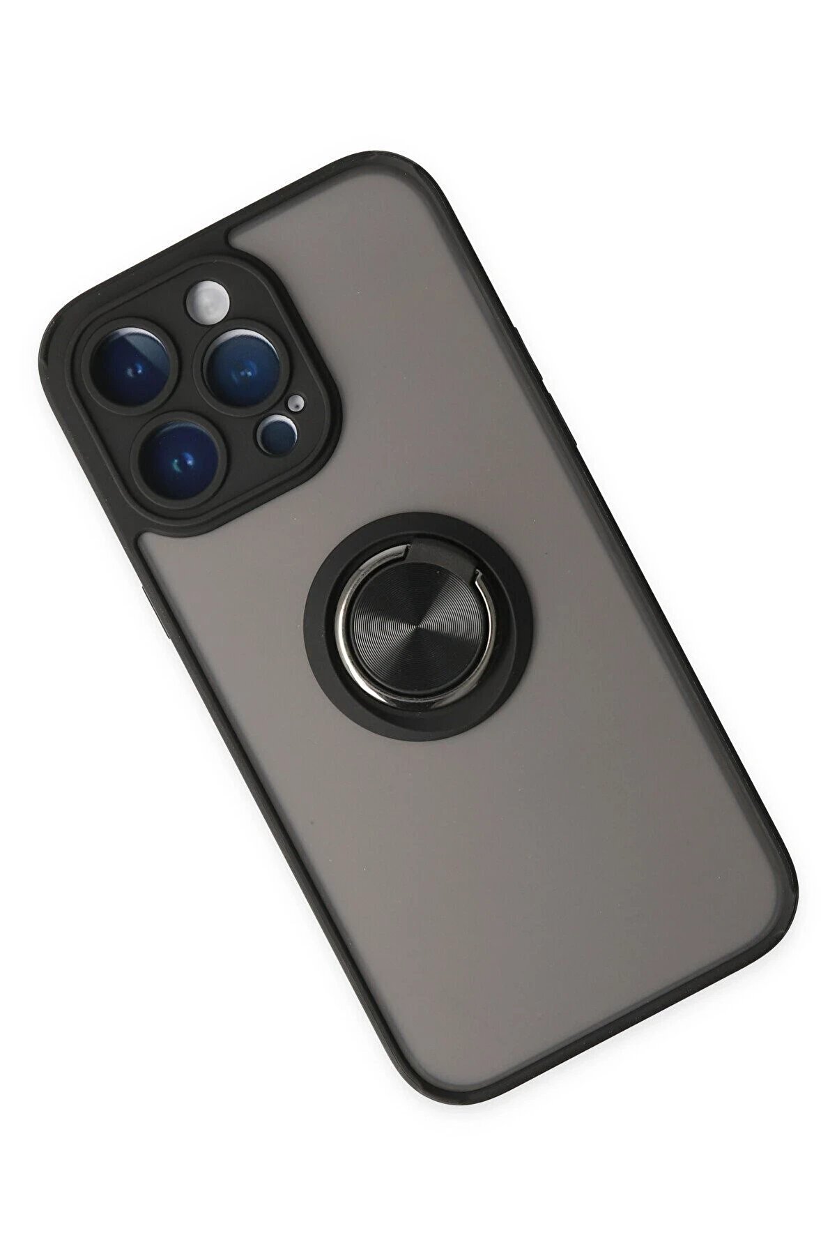 İphone 14 Pro Kılıf Montreal Y&uuml;z&uuml;kl&uuml; Si̇li̇kon Kapak - Si̇yah - Dropx8219-3017