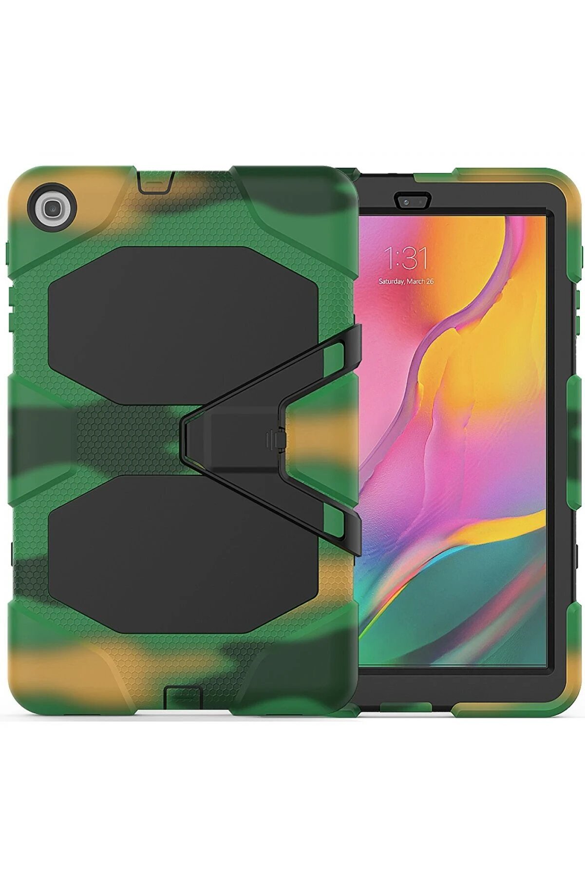 CepteToptan Samsung Galaxy T510 Tab A 10.1 Kılıf Griffin Tablet Kapak - Kamuflaj - DROPX5048-7321