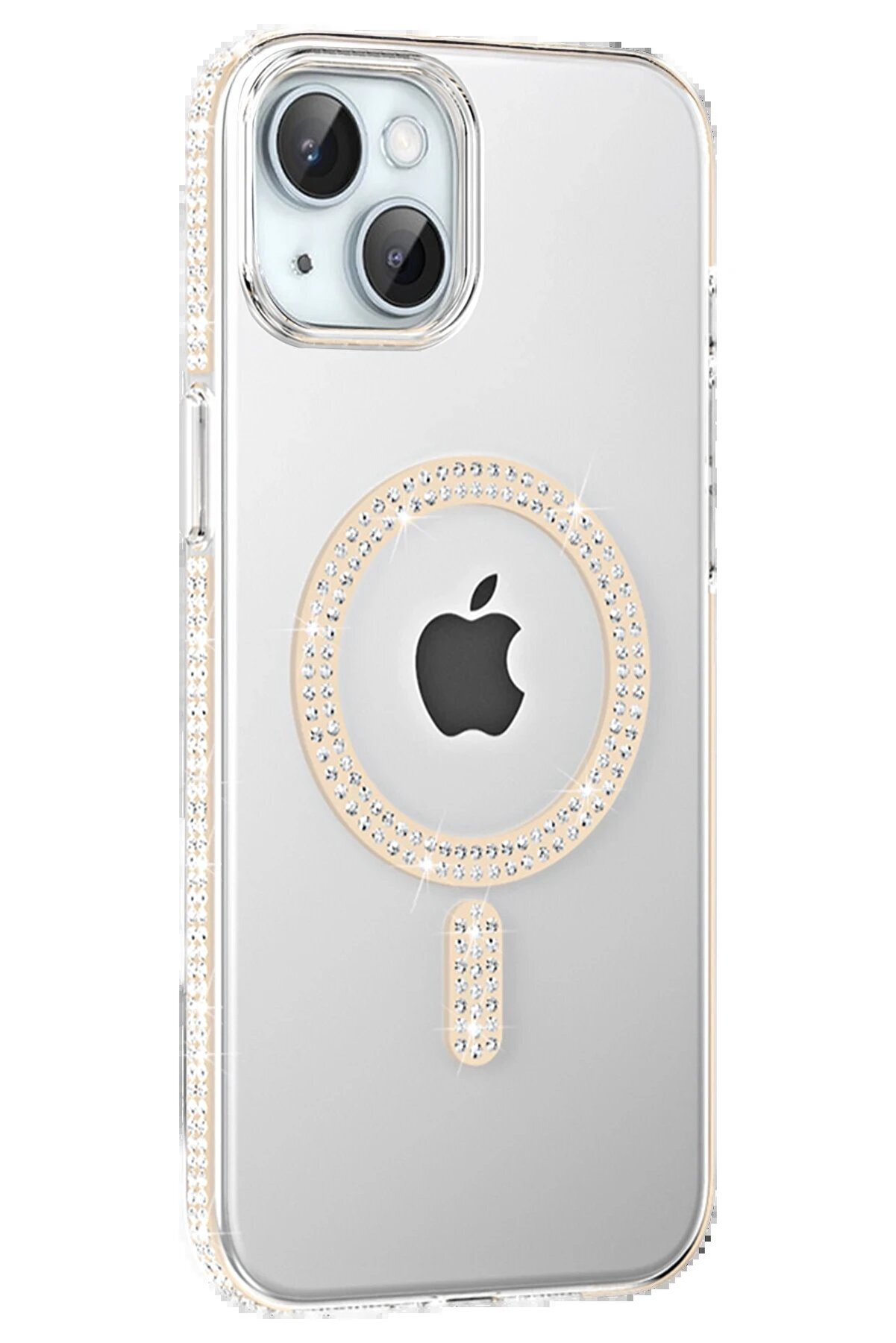 CepteToptan Apple iPhone 14 Move Taşlı Magsafe Kapak - Pembe - DROPX4964-4503