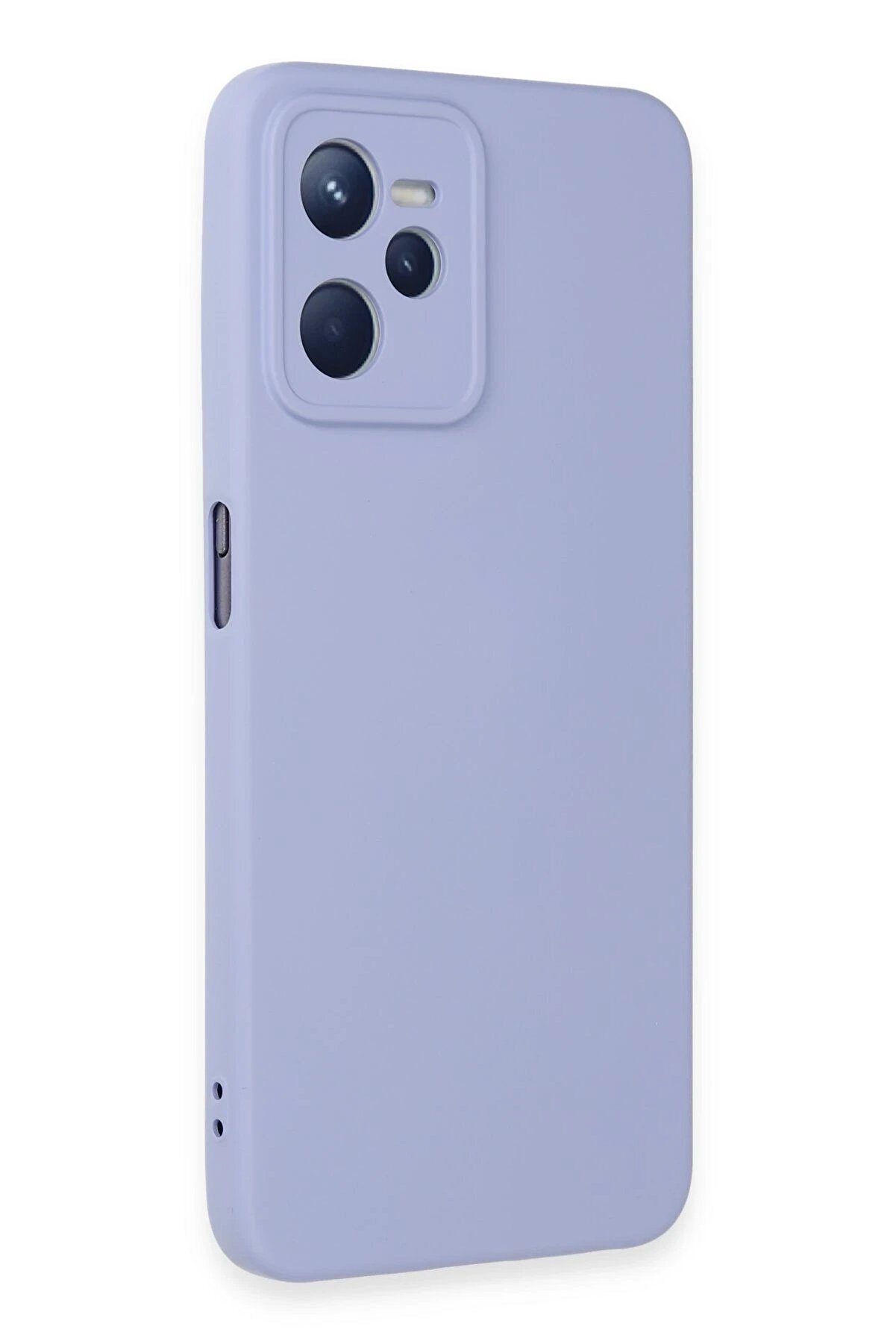 Realme C35 Kılıf Nano İçi̇ Kadi̇fe Si̇li̇kon - Li̇la - Dropx4139-9494