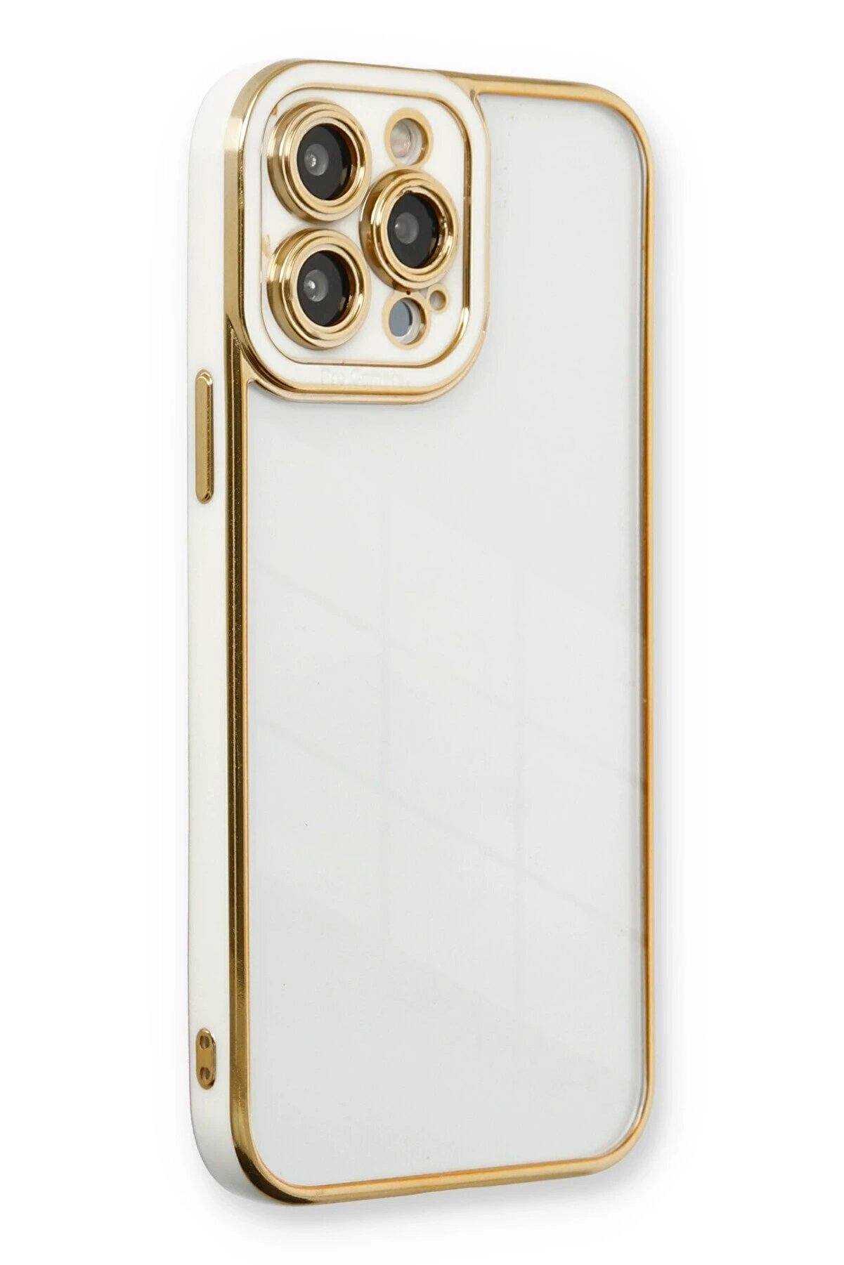CepteToptan iPhone 13 Pro Max Kılıf Liva Lens Silikon - Beyaz - DROPX7822-8119