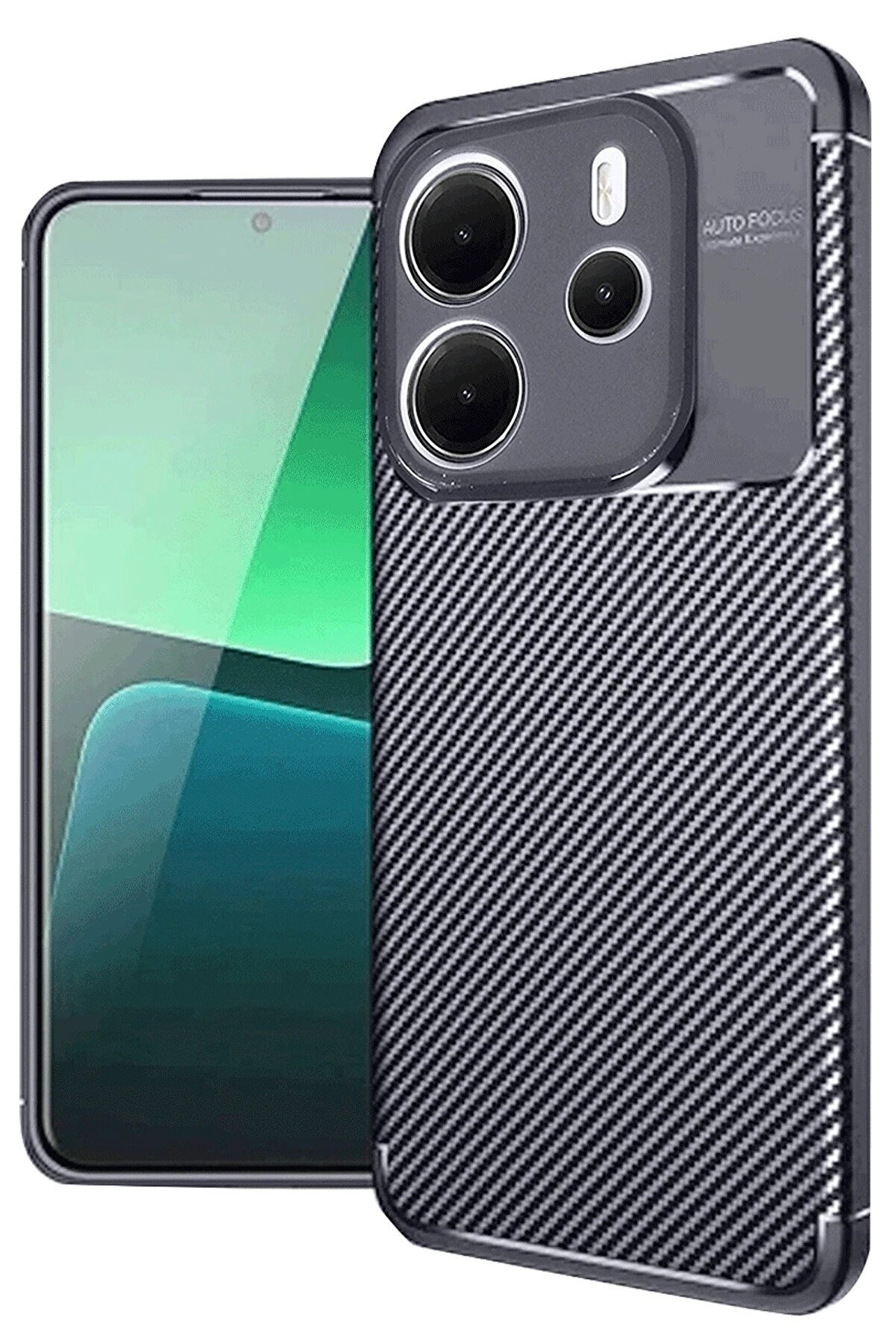 CepteToptan Xiaomi Redmi Note 14 4G Kılıf Auto Focus Karbon Kapak - Lacivert - DROPX3410-2893