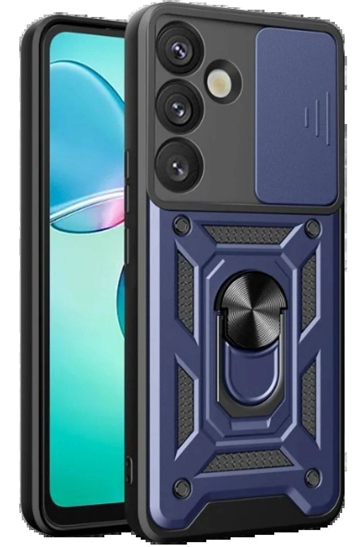 CepteToptan Samsung Galaxy S25 Kılıf Pars Lens Y&uuml;z&uuml;kl&uuml; Silikon - Lacivert - DROPX7219-8329