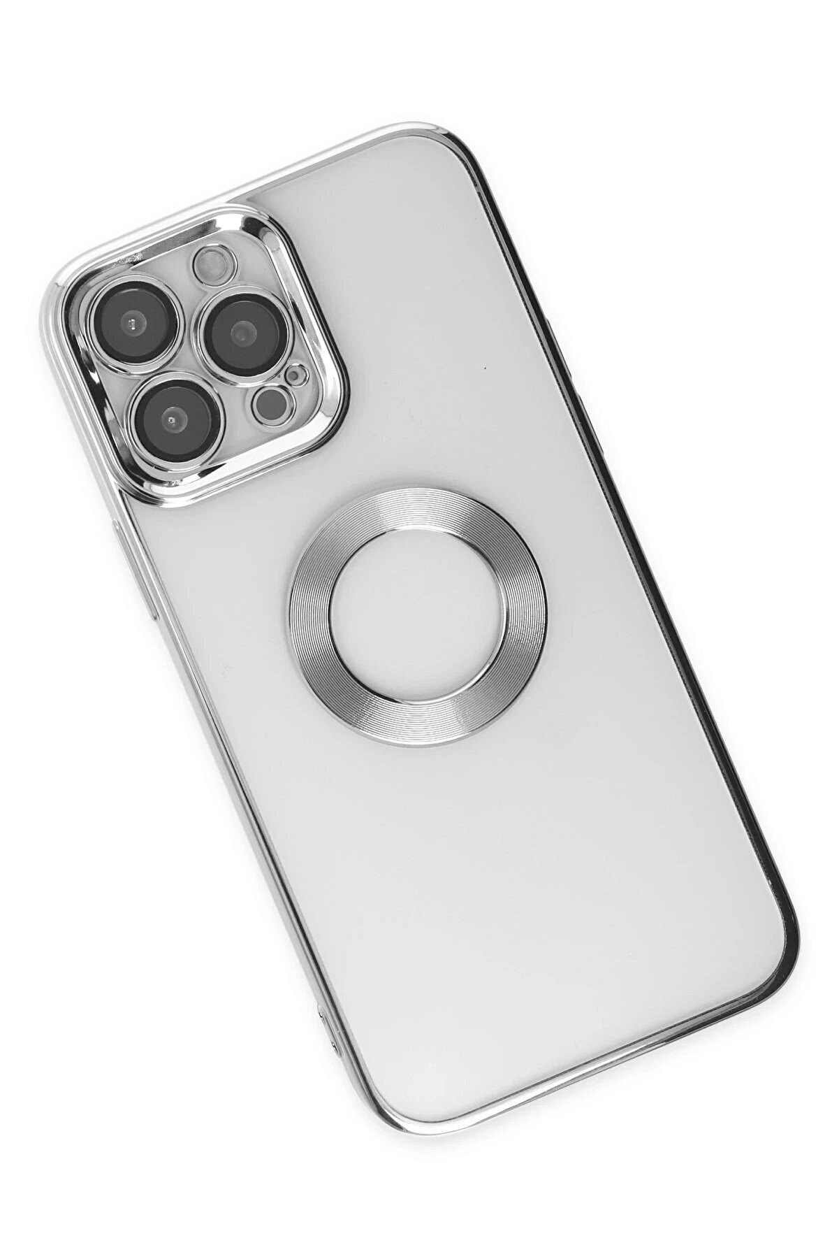 İphone 14 Pro Kılıf Slot Si̇li̇kon - Gümüş - Dropx5737-3186