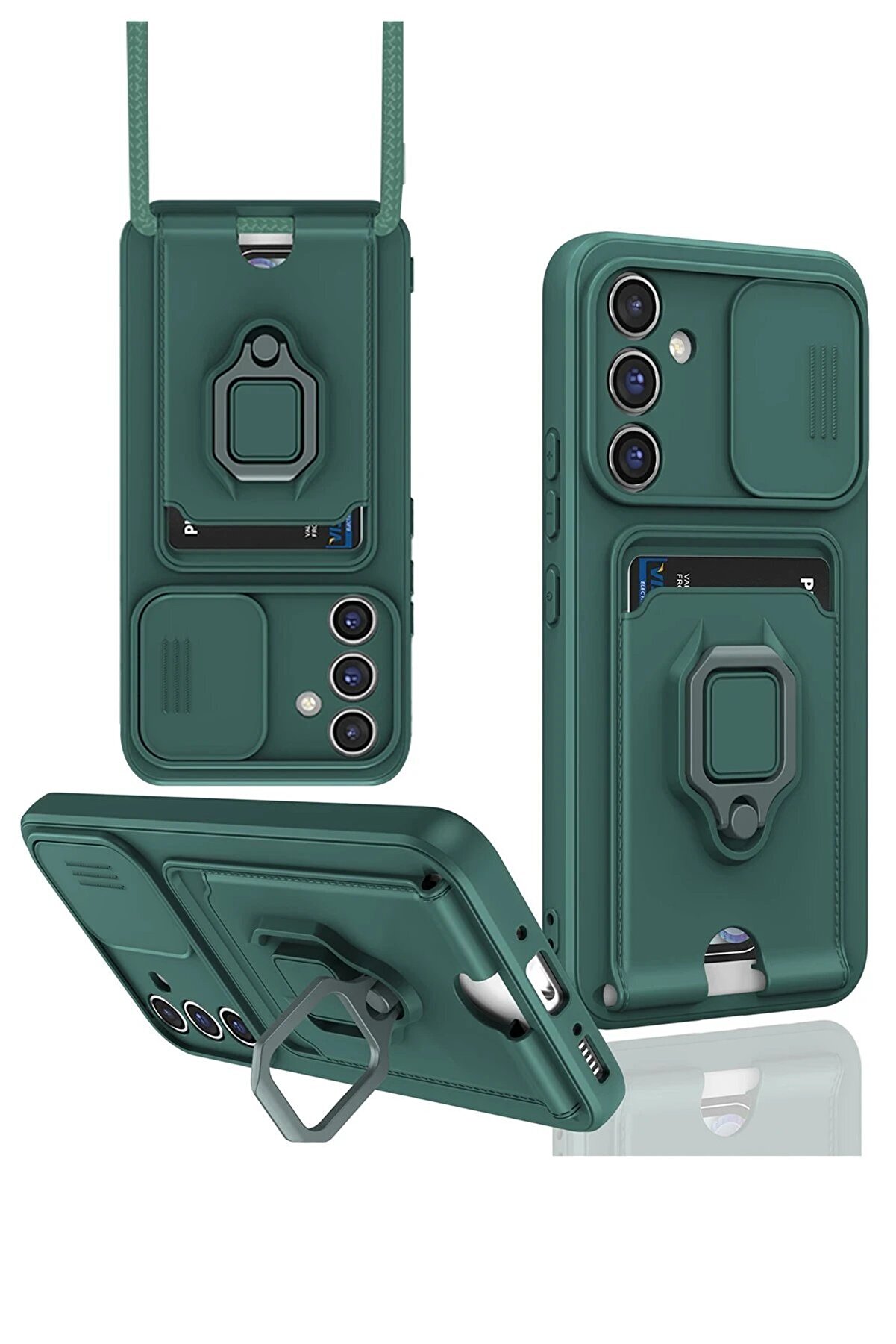 CepteToptan Samsung Galaxy A26 Kılıf Zuma Kartvizitli Y&uuml;z&uuml;kl&uuml; Silikon - Yeşil - DROPX9331-5265