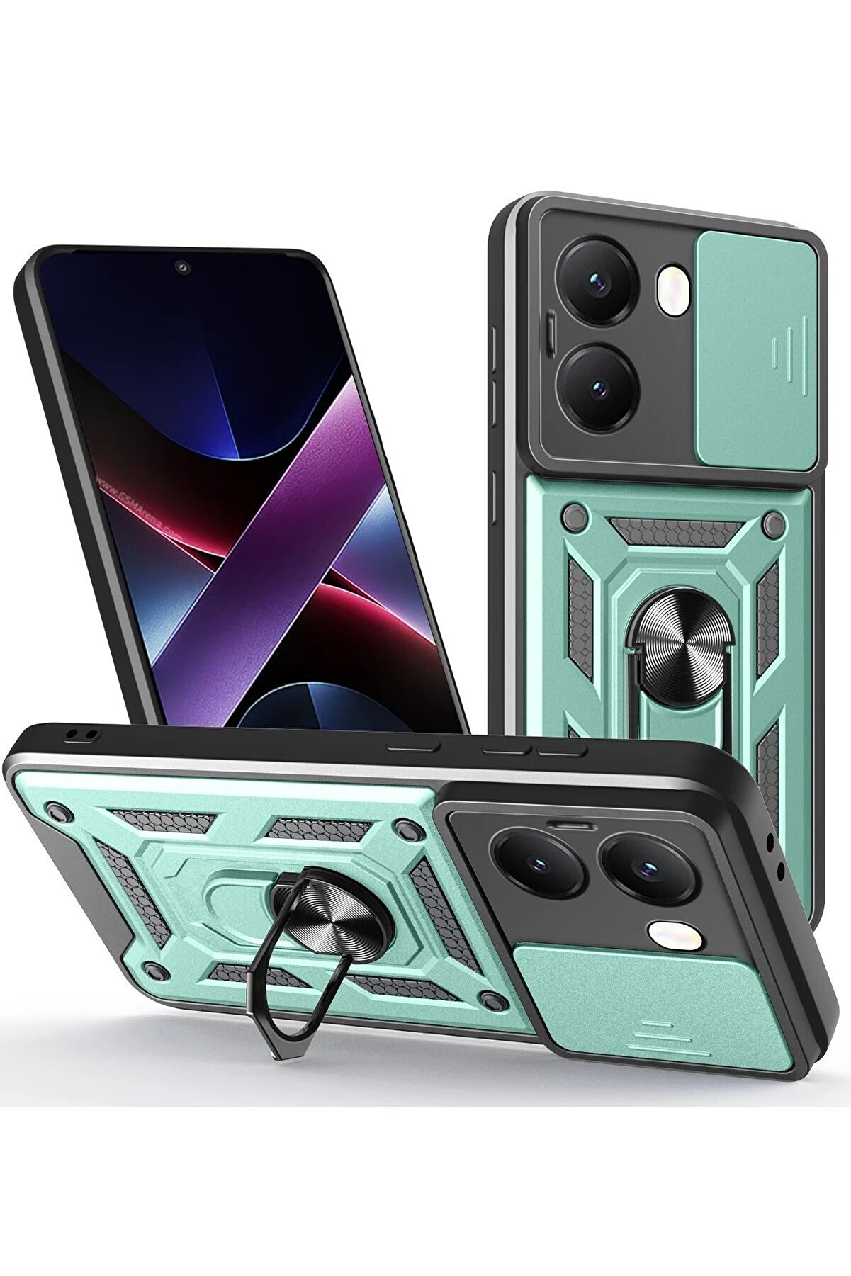 CepteToptan Xiaomi Poco X7 Pro Kılıf Pars Lens Y&uuml;z&uuml;kl&uuml; Silikon - Yeşil - DROPX8426-1298