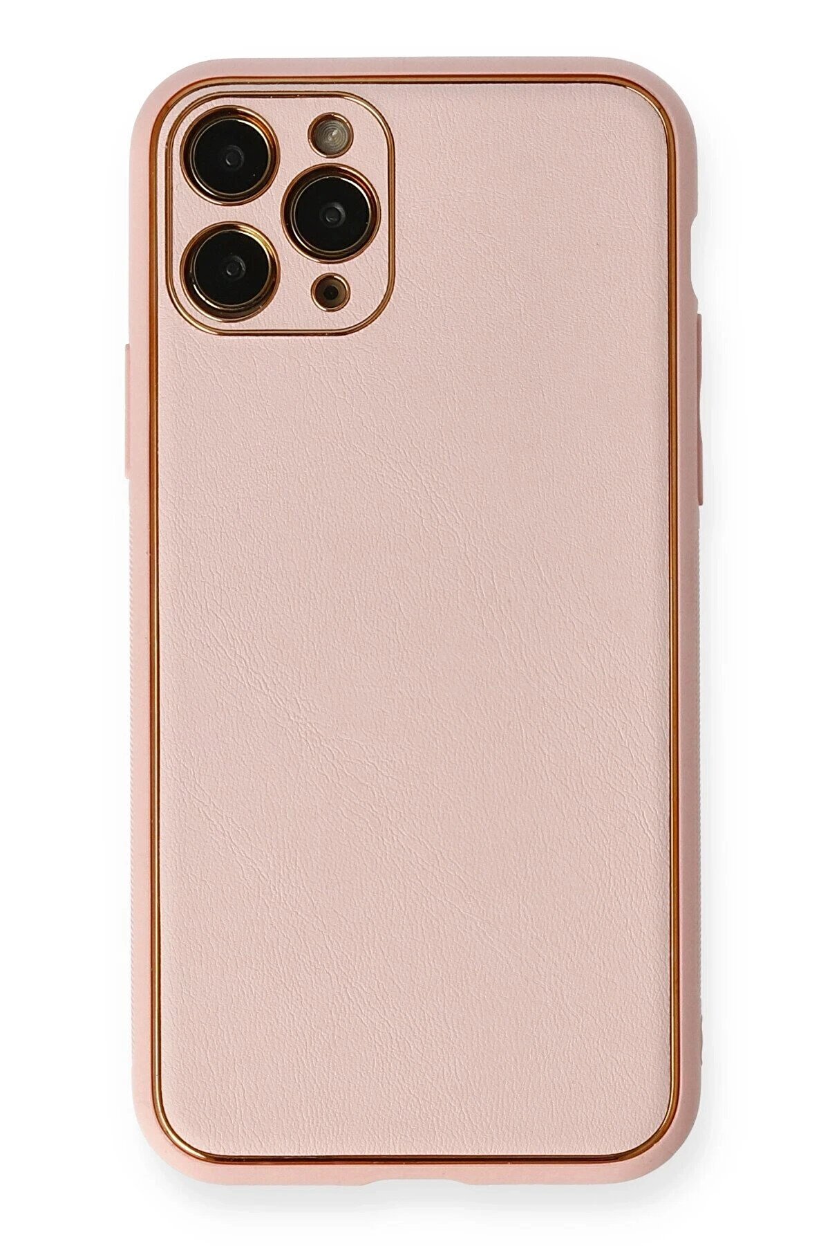 CepteToptan iPhone 11 Pro Kılıf Coco Deri Silikon Kapak - Pembe - DROPX1686-6059