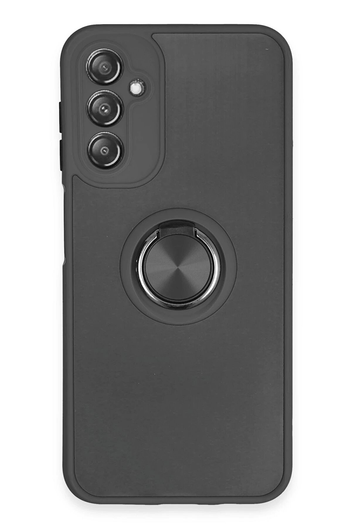 CepteToptan Samsung Galaxy A14 4G Kılıf Montreal Yüzüklü Silikon Kapak - Siyah - DROPX5374-5206