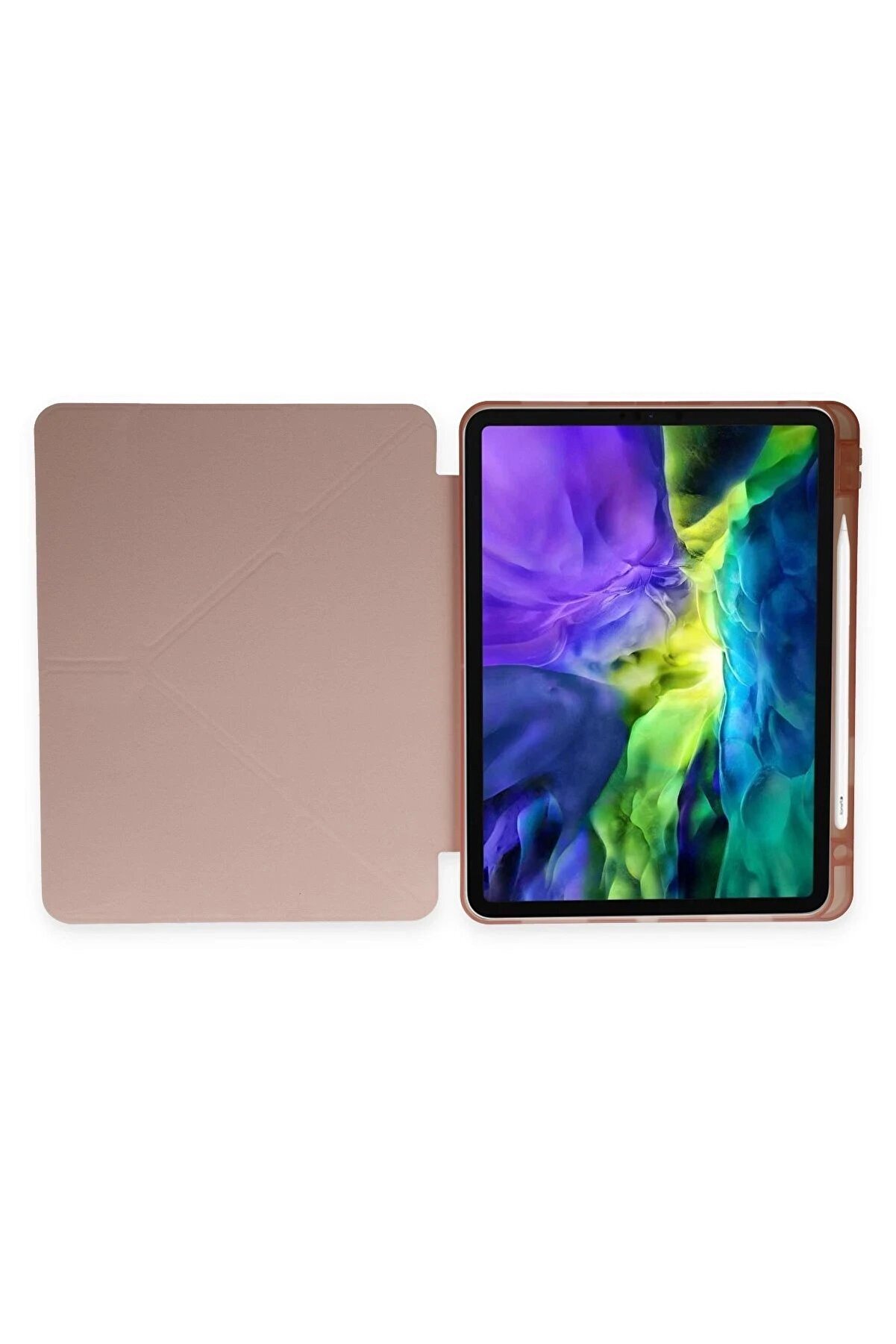 İpad 10.2 (8.Nesi̇l) Kılıf Kalemli̇kli̇ Hugo Tablet Kılıfı - Rose Gold - Dropx8154-6306