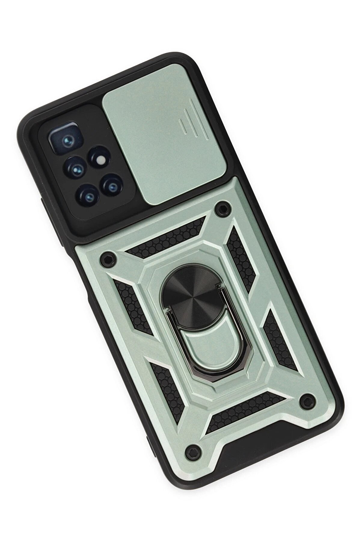 Newface Xi̇aomi̇ Redmi̇ 10 2022 Kılıf Pars Lens Yüzüklü Si̇li̇kon - Yeşi̇l