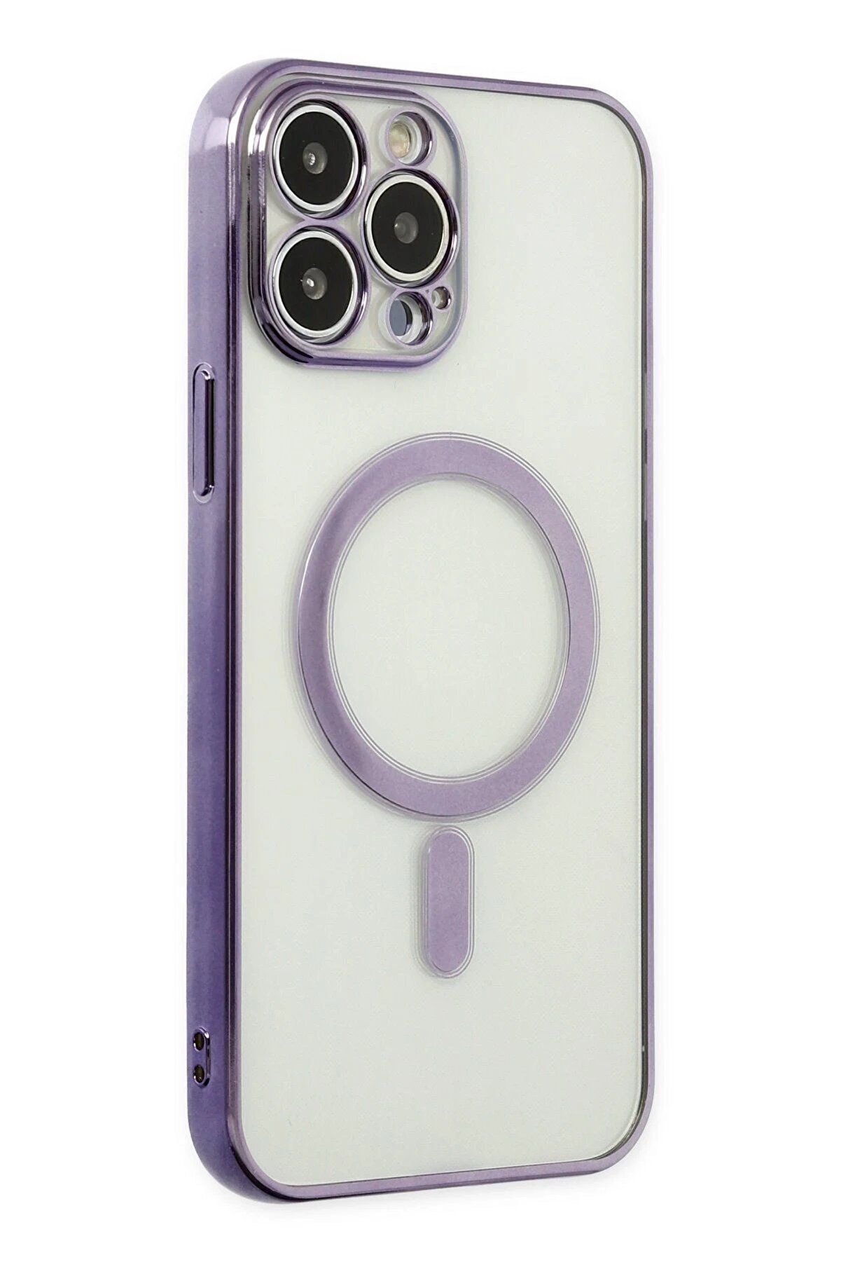 Toptan Bulurum iPhone 14 Pro Kılıf Magneticsafe Lazer Silikon - Mor