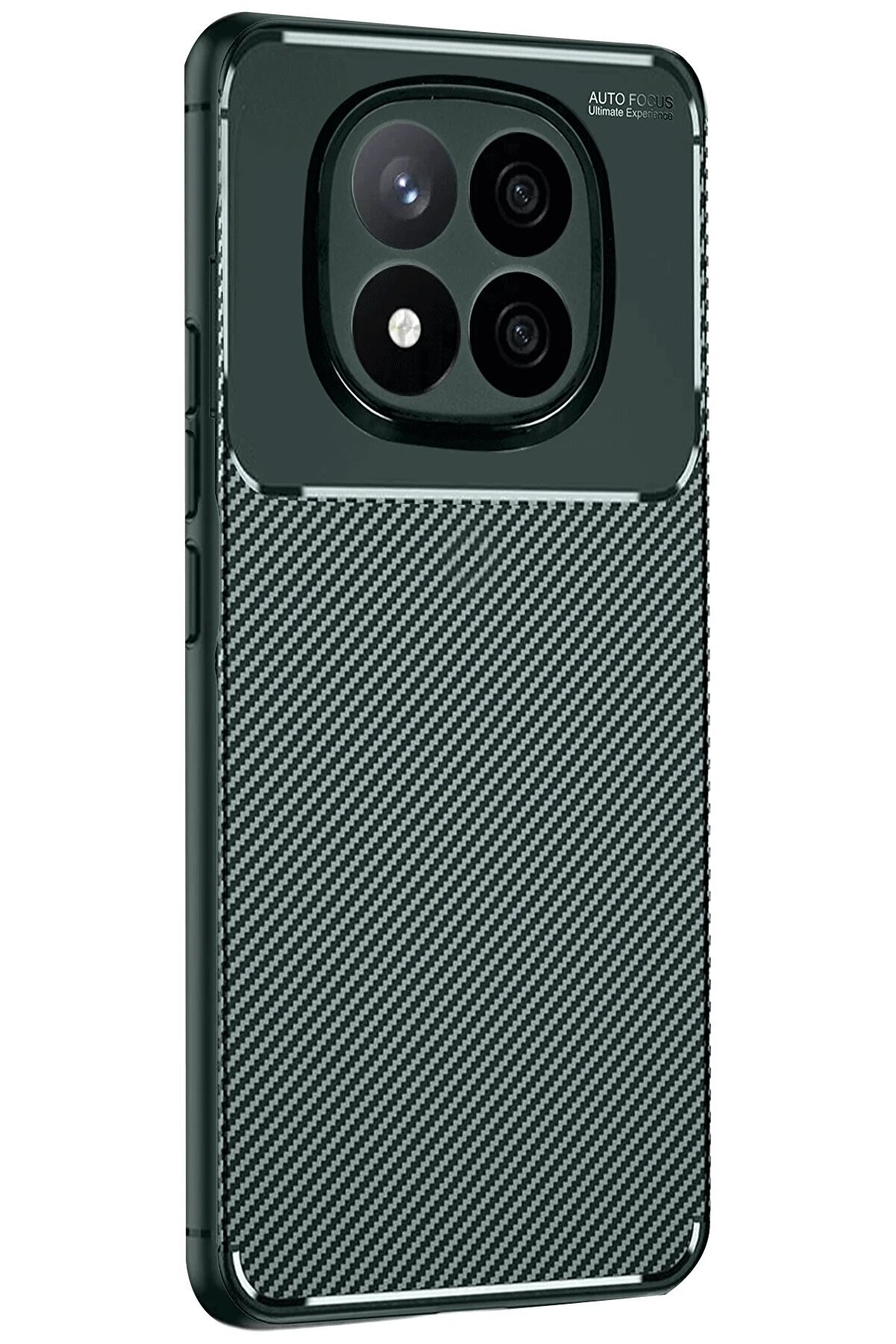 CepteToptan Xiaomi Redmi Note 14 Pro Plus Kılıf Auto Focus Karbon Kapak - Koyu Yeşil - DROPX1458-1859