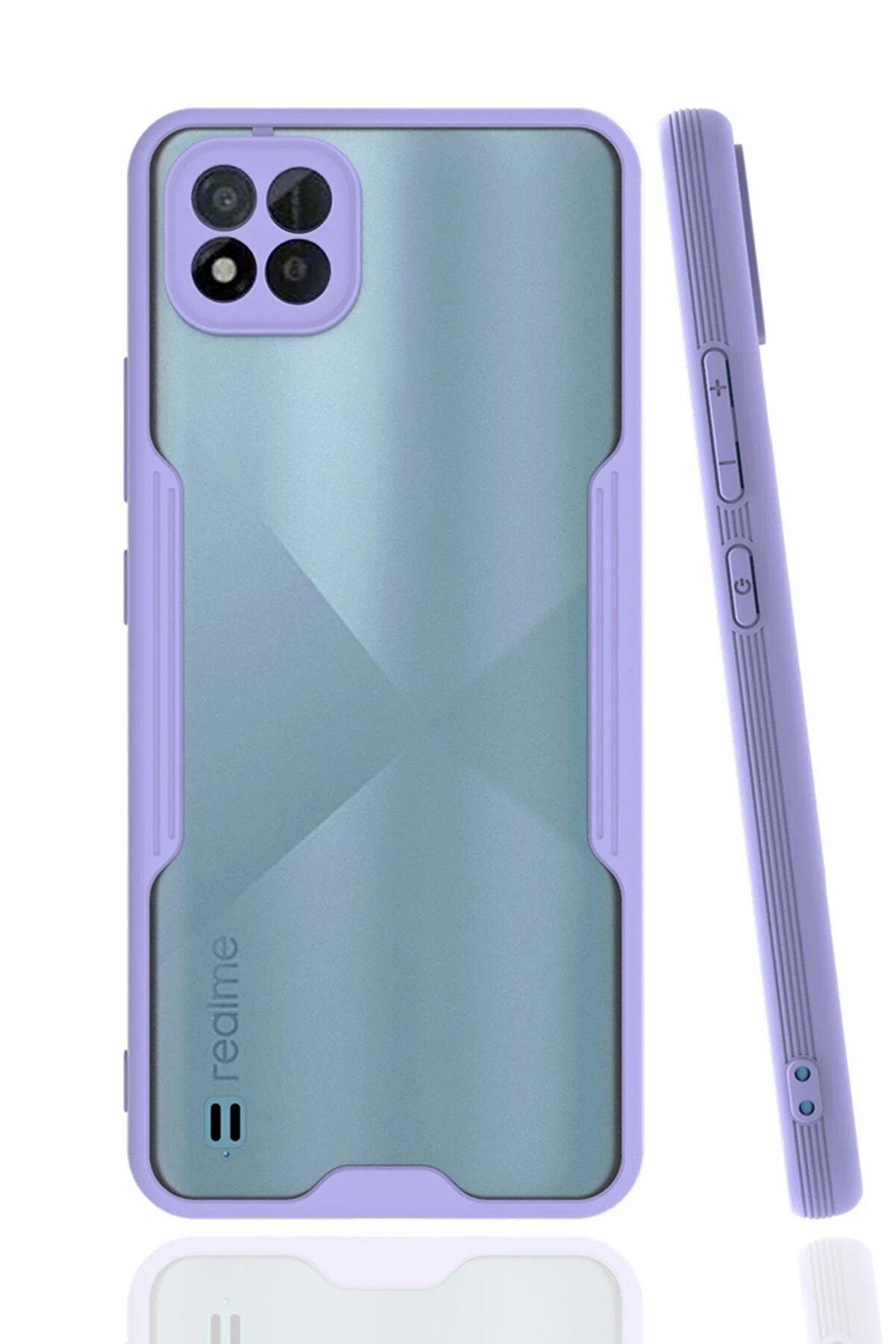 CepteToptan Realme C11 2021 Kılıf Platin Silikon - Lila - DROPX8871-7186