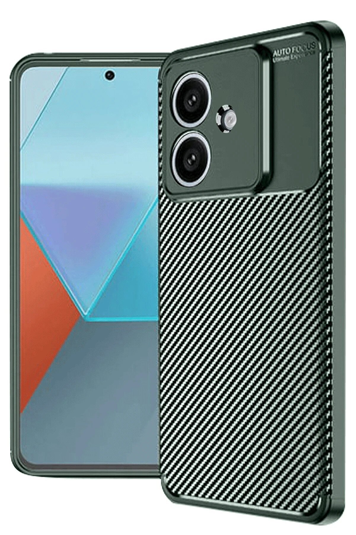 CepteToptan Oppo A3 Kılıf Auto Focus Karbon Kapak - Koyu Yeşil - DROPX1810-8714