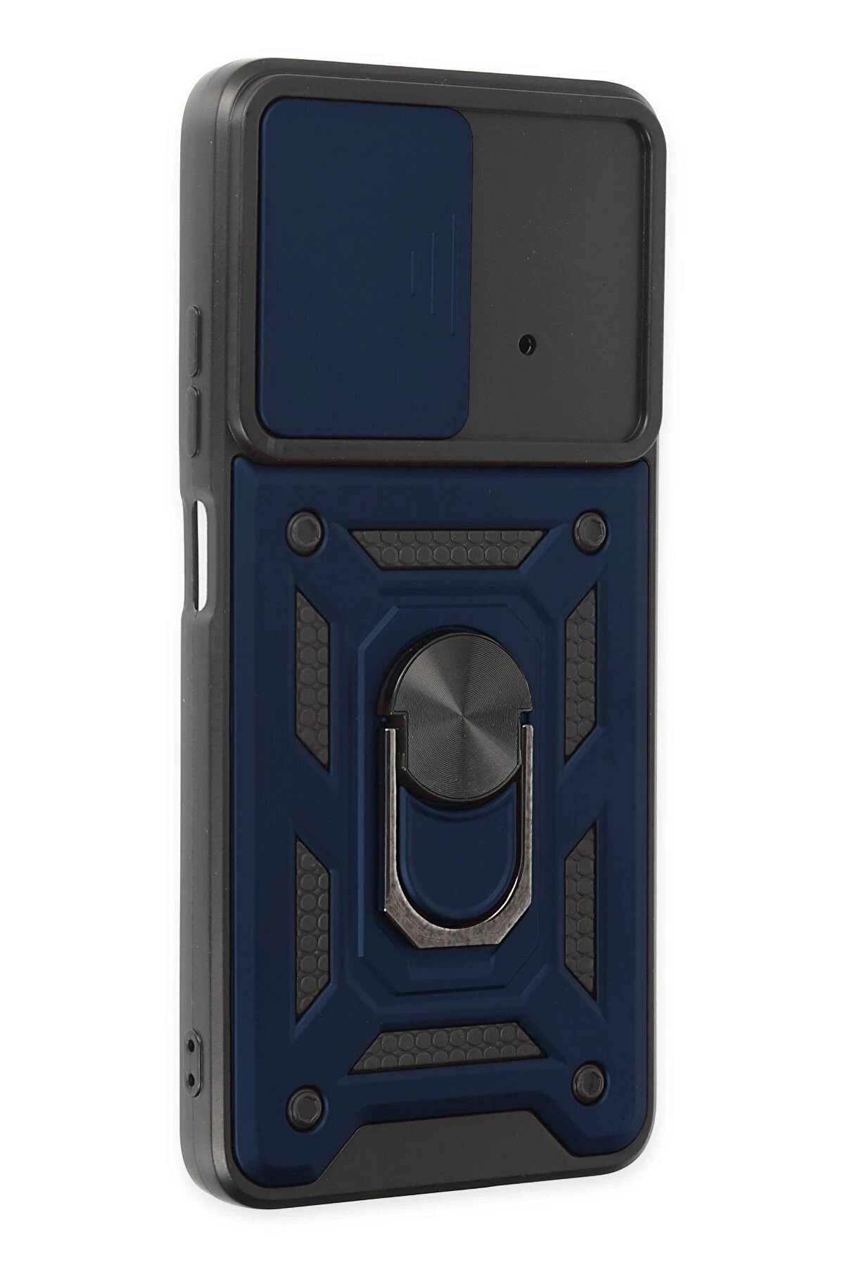 Xi̇aomi̇ Poco X4 Pro 5G Kılıf Pars Lens Yüzüklü Si̇li̇kon - Laci̇vert - Dropx8496-8710