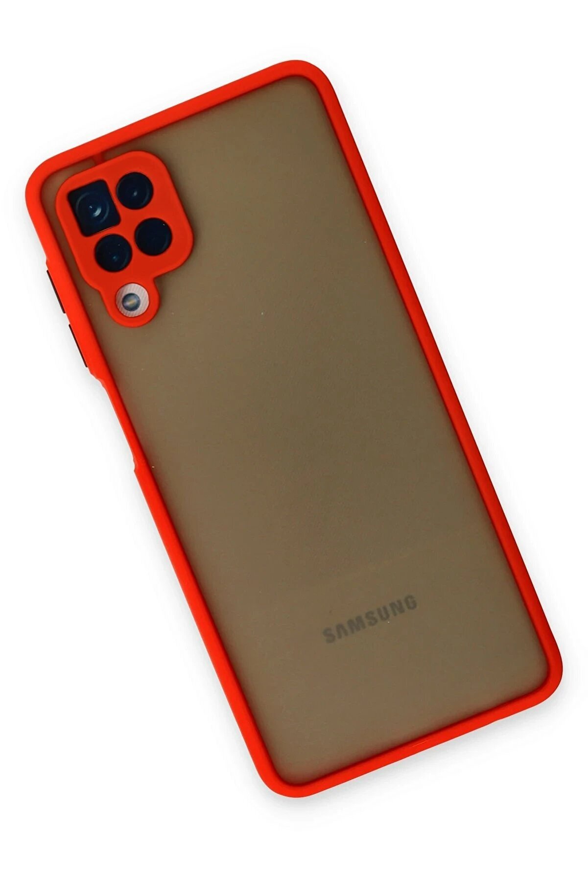 Samsung Galaxy A12 Kılıf Montreal Si̇li̇kon Kapak - Kırmızı - Dropx4579-8524